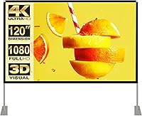 Vista 7 de Pantalla de proyector con soporte de 100 pulgadas 16:9 HD 4K para exteriores, pantalla de proyector para cine en casa 3D plegable rápidamente