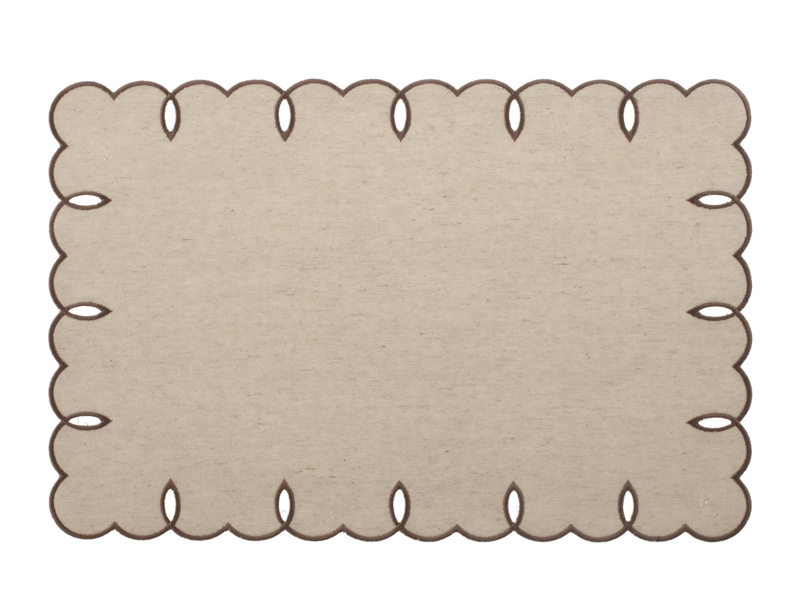H&H Set of 4 Breakfast Placemats 45 x 30 cm in Cotton and Linen Ecru | Elegant and Natural | For Rustic or Modern Table | Hand Wash Recommended | No Dryer