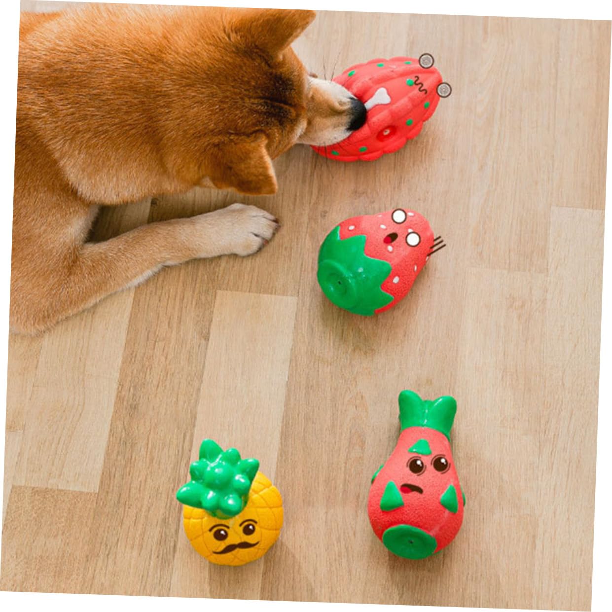 POPETPOP 5piezas Juguete Masticable Interactivo para Perros Juguete De Natural Resistente Mordidas para Perros Mediano Vibrantes para Estimulación y Diversión