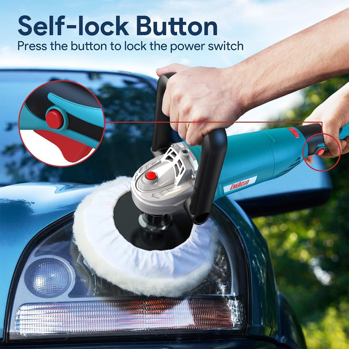 Self-lock button on ENEACRO Polisher