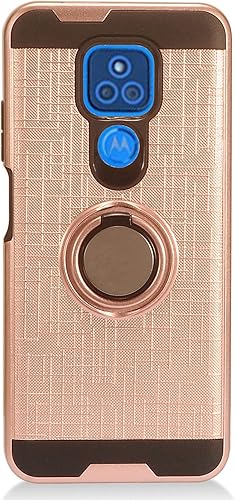 Miniatura 6 de Para Motorola Moto G Play (versión 2021) XT2093 - Funda para teléfono con soporte de anillo - RS2 oro rosa