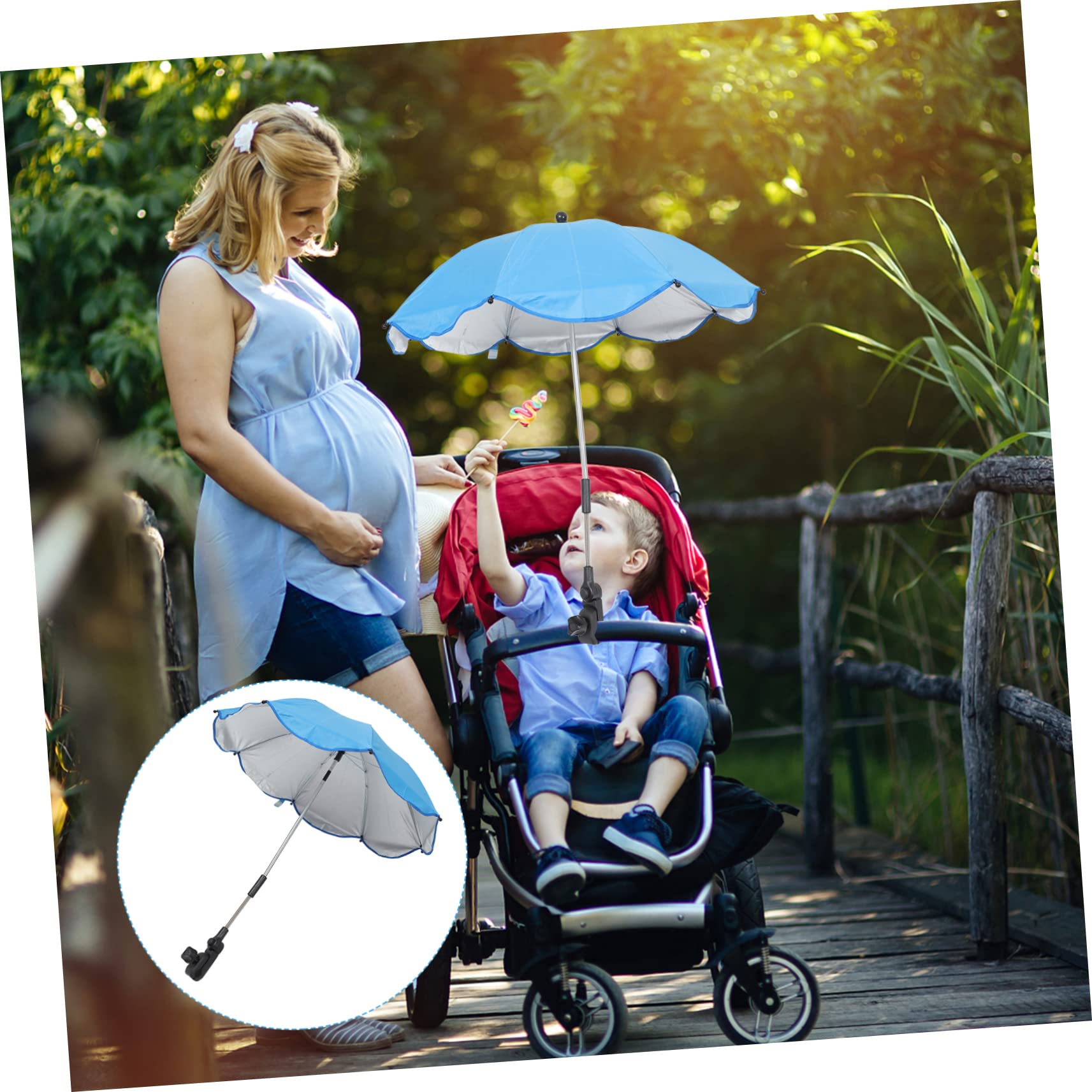 Milisten Clip Stroller Umbrella UV Protection Beach Chair Umbrella Accessories with Handle Wind Resistant Design for Outdoor Use for Strollers and Beach Chairs