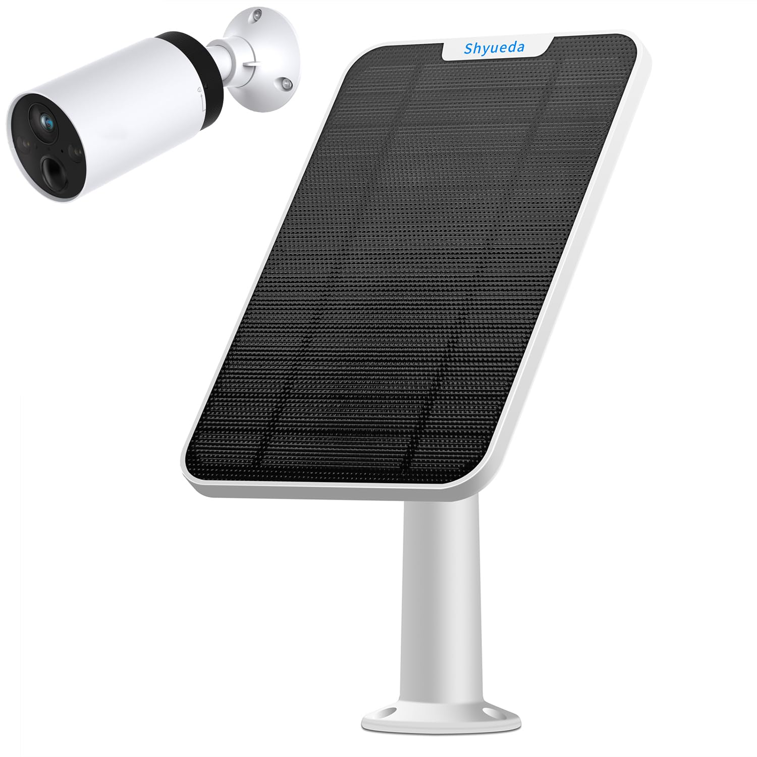 Shyueda 4W Solar Panel Charging Compatible with TP C420/C420S1/C420S2/C420S4/C425 Camera, with 13.1ft Waterproof Charging Cable, IP65 Weatherproof,Includes Secure Wall Mount(1-Pack)