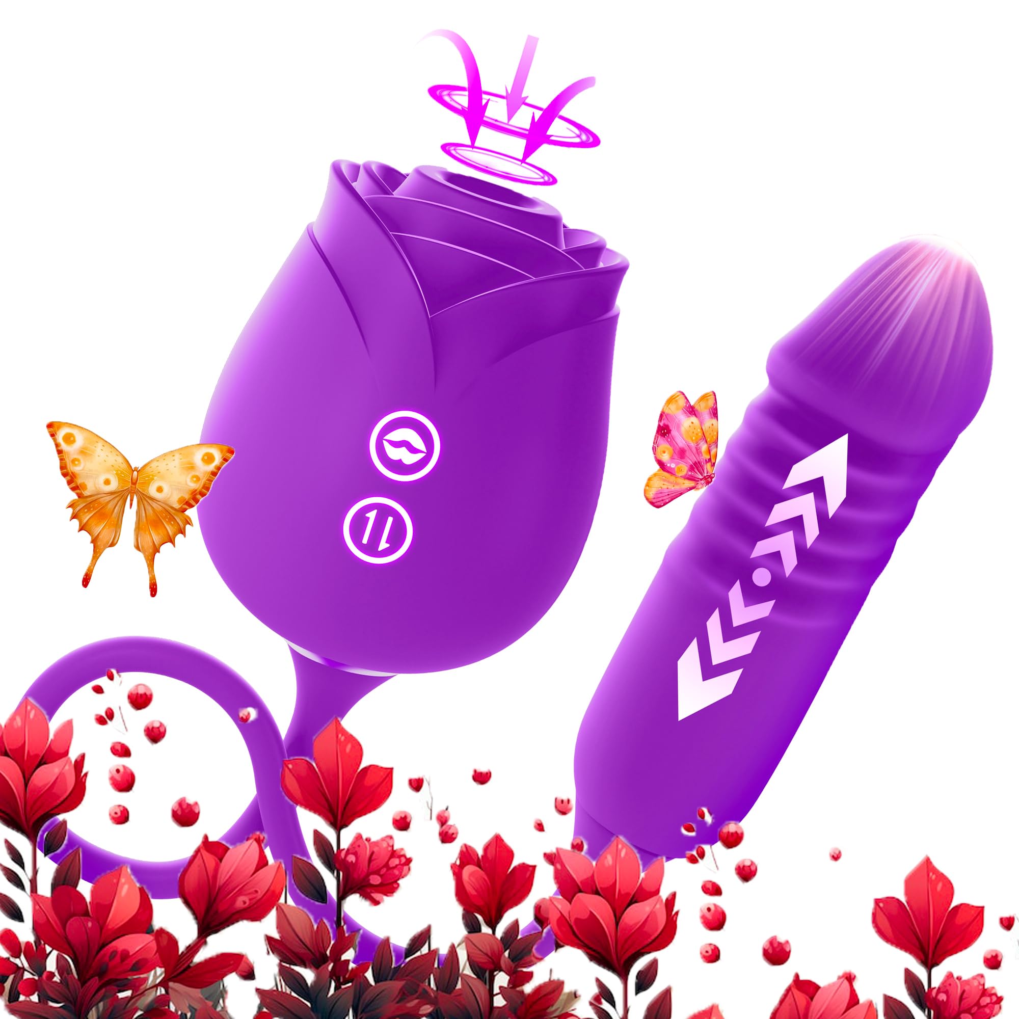 Newly Handheld Adult Tool for Women Thrusting & Vibrating & Licking Silicone Wand Travel Essentials Bullet Tools with Quiet 10 Powerful Modes Rechargeable Soft Sensory Accessories Machine J28831