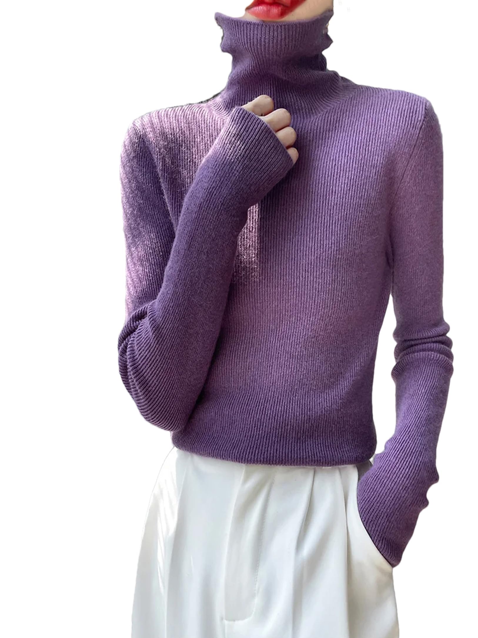 Maglione da donna autunno inverno dolcevita casual moda cashmere maglione pullover