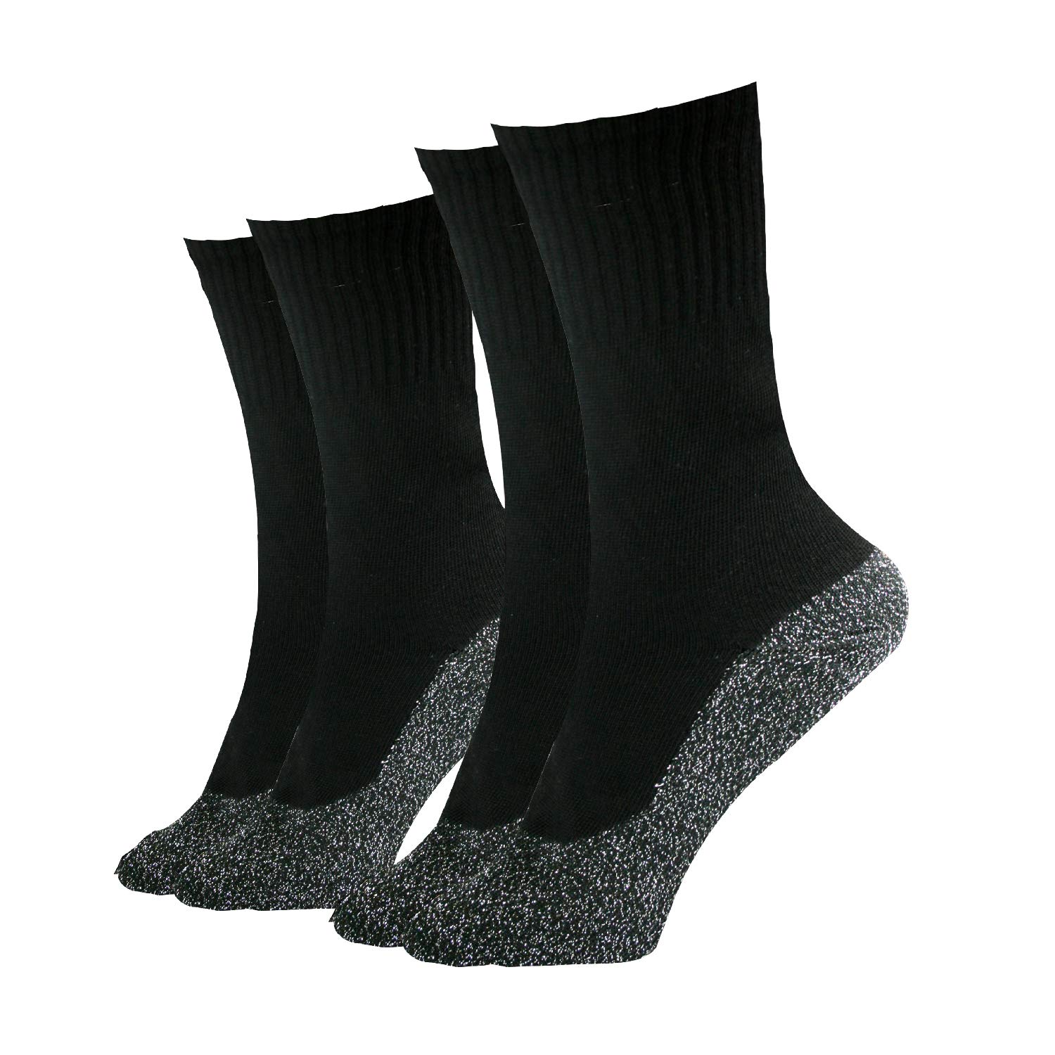 35° BELOW35 Below Ultimate Comfort Socks | Aluminized Thread, Soft Nylon Knit Warming Socks | 2 Pairs in Black | Size Small/Medium