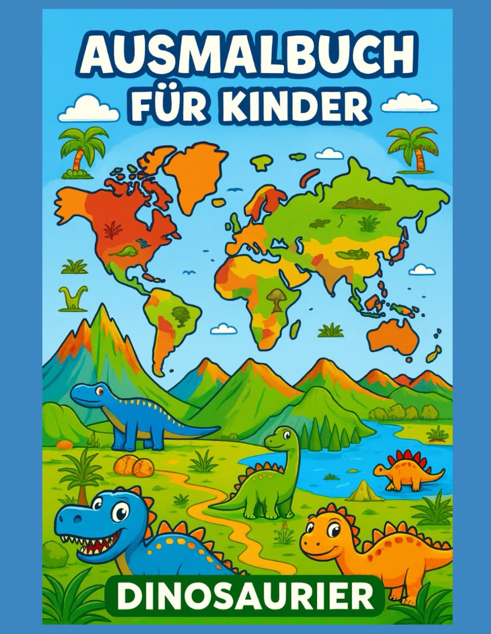 Ausmalbuch für Kinder: Dinosaurier