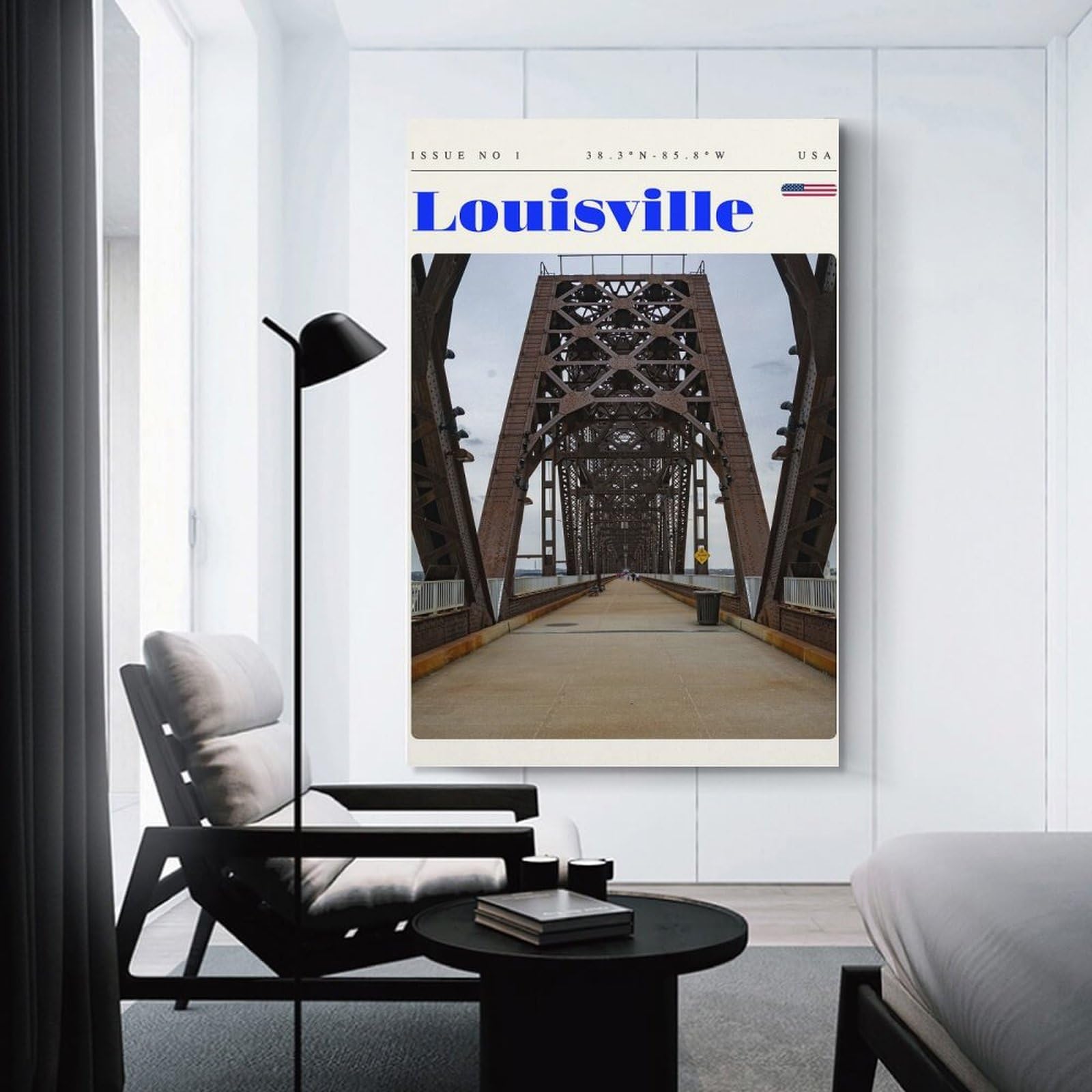 Junmoney Louisville Kentucky Travel Art Wall Picture Print 12x18inch(30x45cm), for Picture Wall Styling in Lounge Or Bedroom, Ideal for Building A Coordinated Art Wall