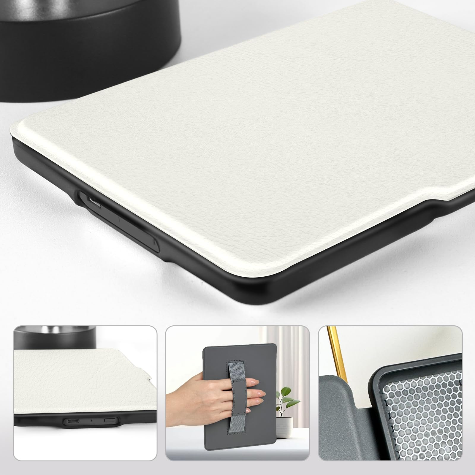 MOROCK Custodia per Kindle Paperwhite da 6 pollici di 5a/6a/7a generazione 2012-2017 (modello n. EY21 e DP75SDI), custodia leggera in pelle PU di alta qualità con cinturino da polso, accensione e