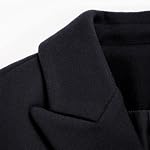 Kinghua Women's Double Breasted Wool Coat Fall Winter Notched Lapel Midi Long Wool Peacoat Jacket