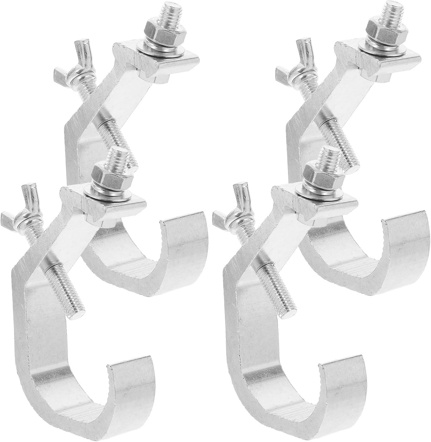 4Pcs Metal Stage Light Truss Clamps, Moving Head Light Hooks for 35-52Mm Pipe, Heavy Duty Spotlight Clamps for Stage Lighting Truss Accessories