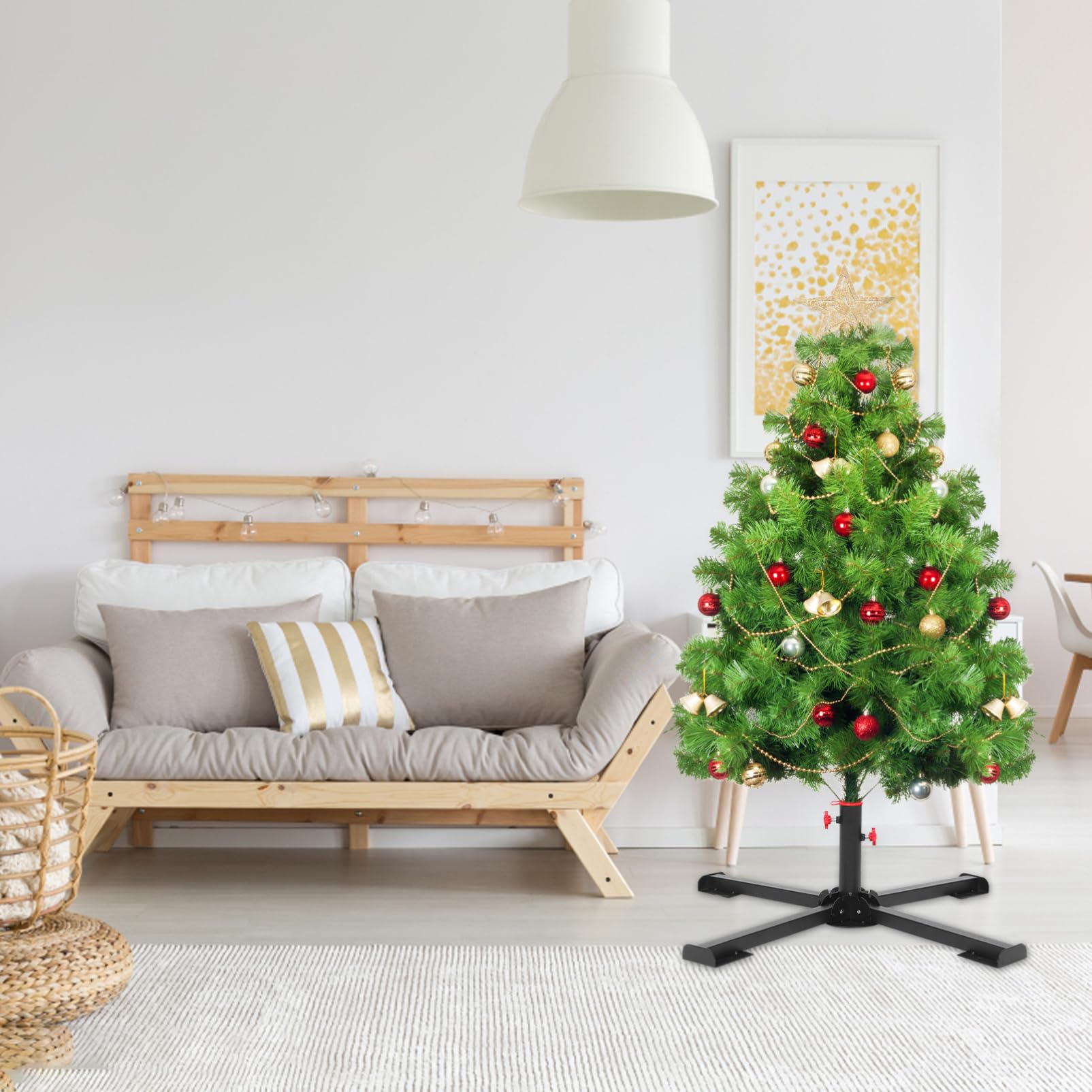Amosfun Soporte de Base para Árbol de Navidad Plegable Soporte Resistente para Árbol de Navidad Artificial Base para Sombrilla de Patio Suitable