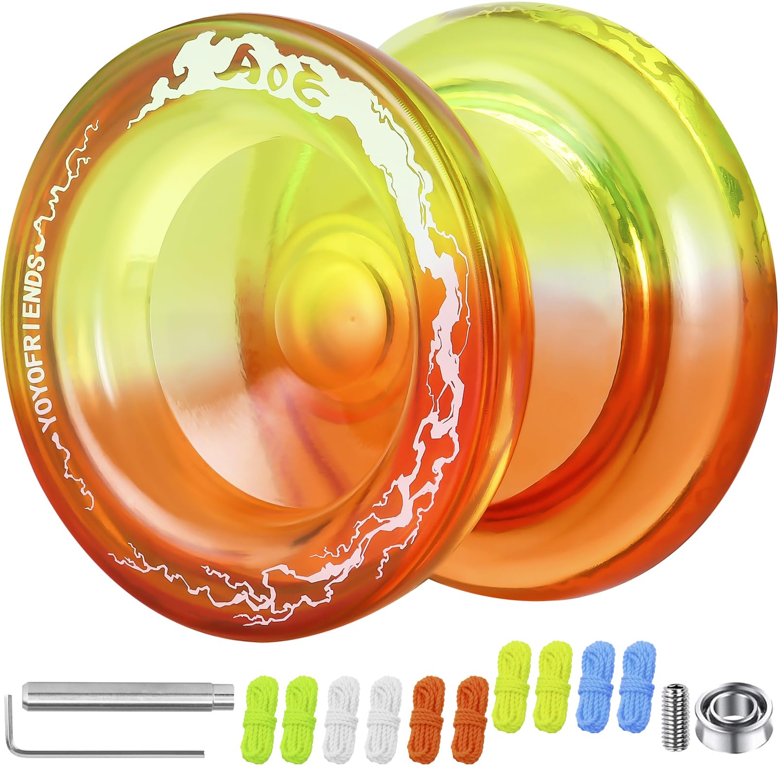 7YO Responsive Yoyo AOE, Professional Yoyo for Beginners Kids with 10 Strings, Unresponsive Bearing, Accessories Kit