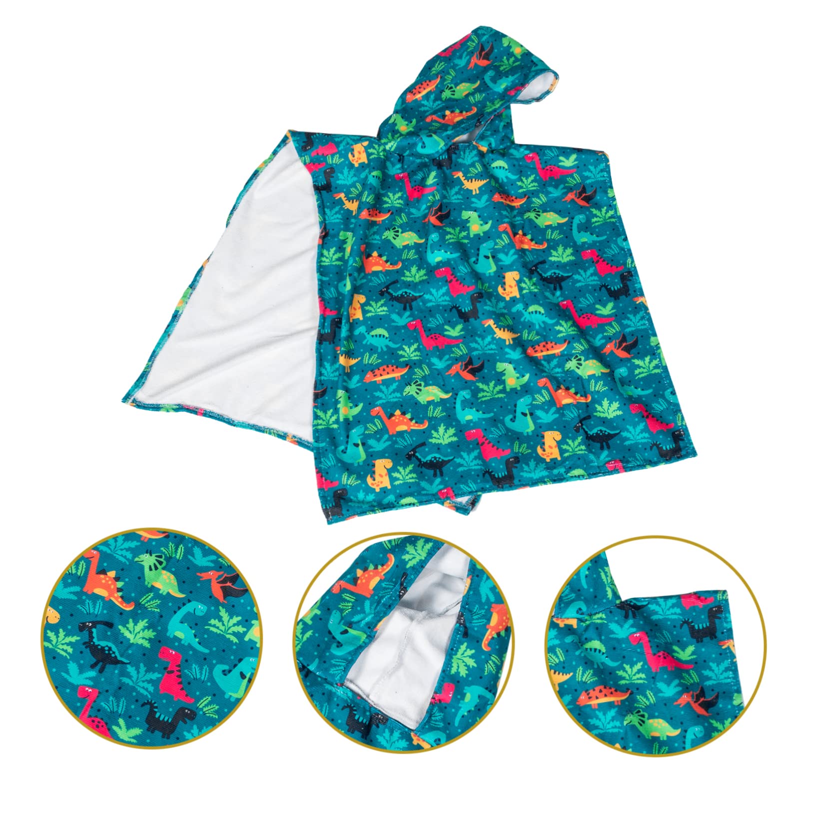 Zerodeko 2stücke Hooded Badetuch Aus Mikrofaser Für Junge Mädchen Saugfähiges Kapuzenhandtuch Mit Dino- Für Kleinkinder Nach Dem Baden Strand Und Schwimmen