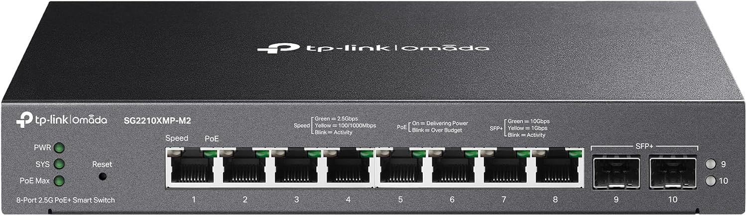 Omada 8-Port 2.5G PoE Switch, 160W(SG2210XMP-M2)