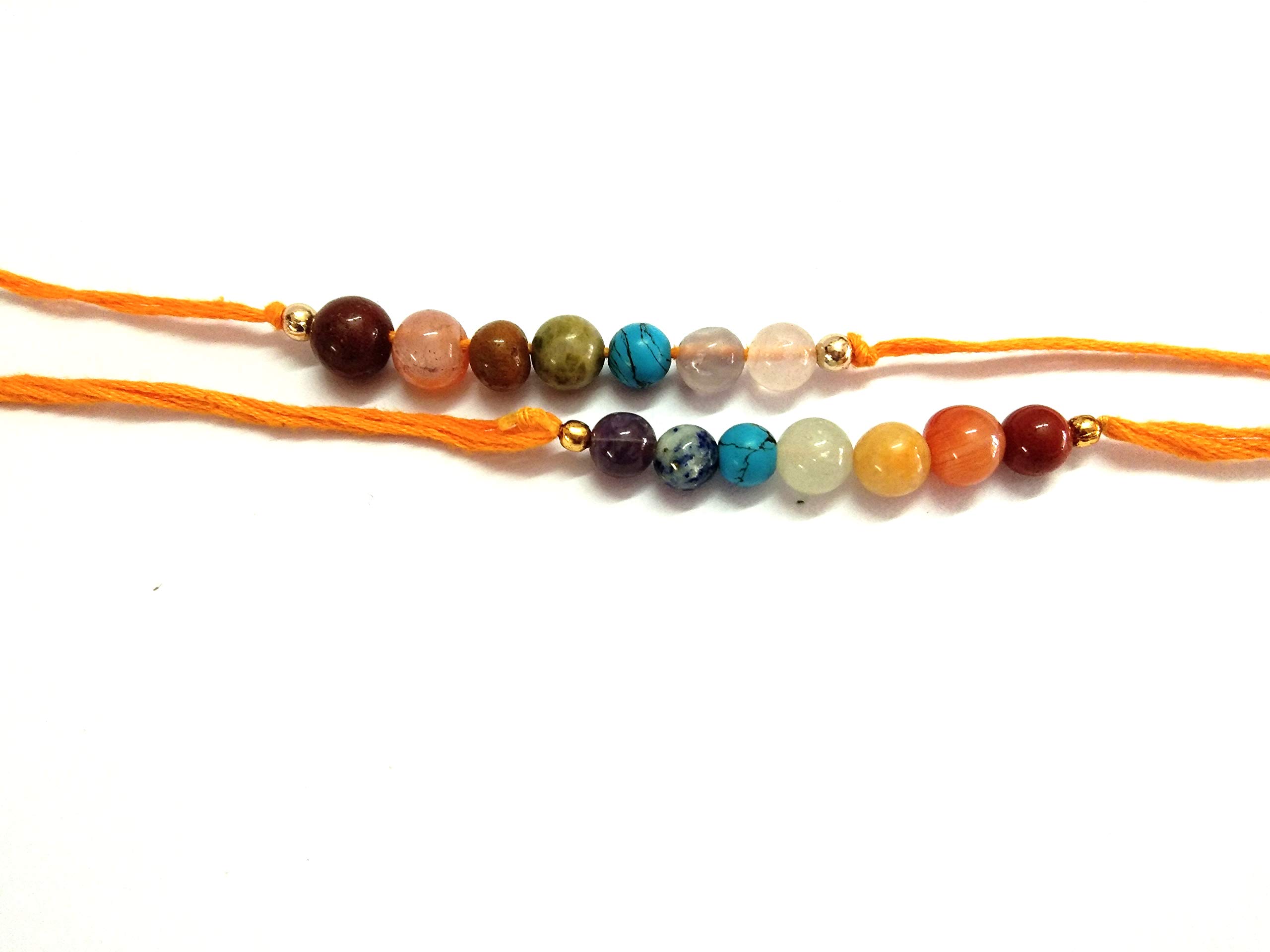 Jet New Chakra Beads Bracelet Rakhi Gemstones Chakra Balancing Friendship Love Gift Free Booklet Crystal Therapy image is just a reference.