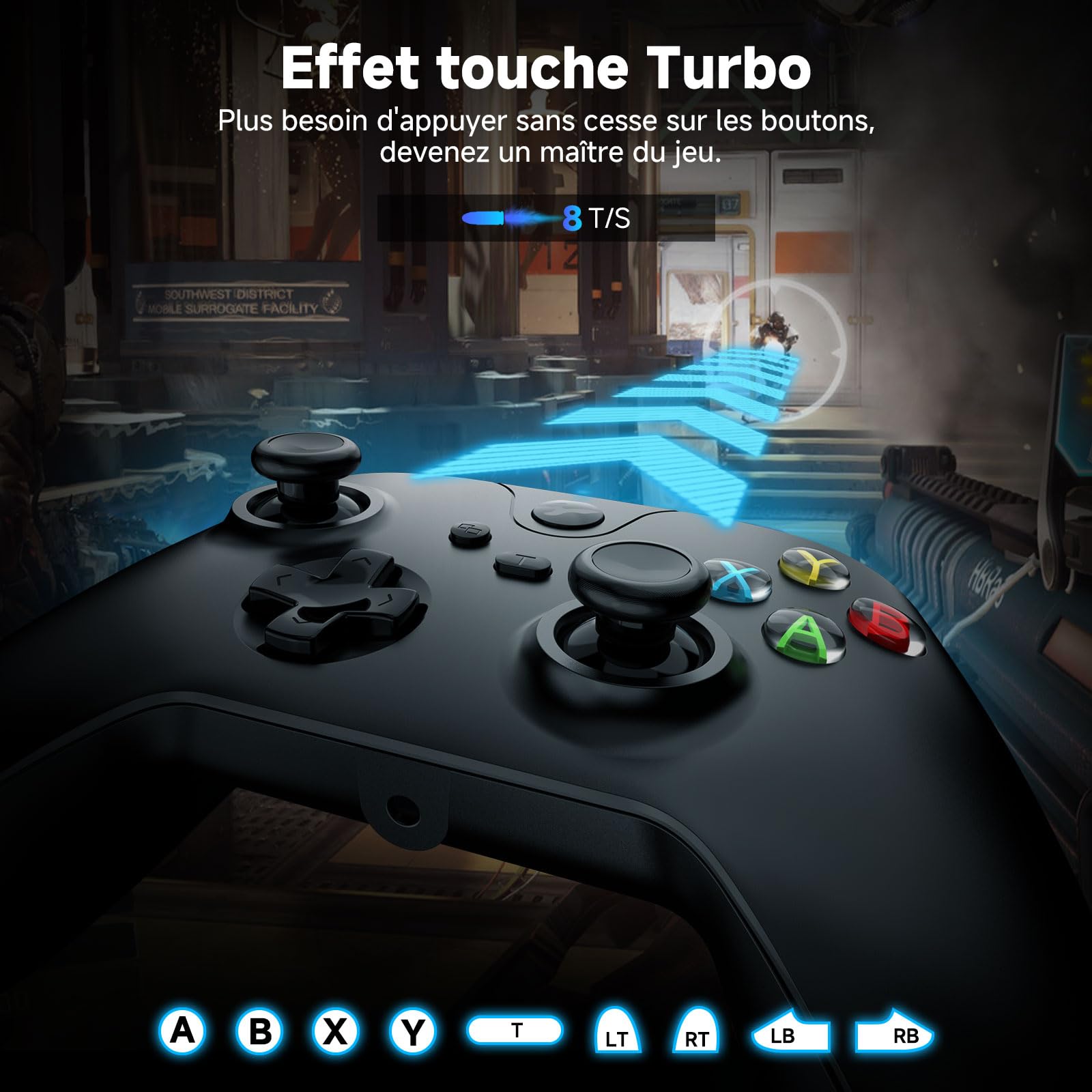 YCCTEAM Manette Filaire pour Xbox One, Manette de Jeu USB Xbox One Compatible avec Xbox One/S/X/PC Windows 10/11 avec Prise Audio Casque 3,5 mm (Noire)