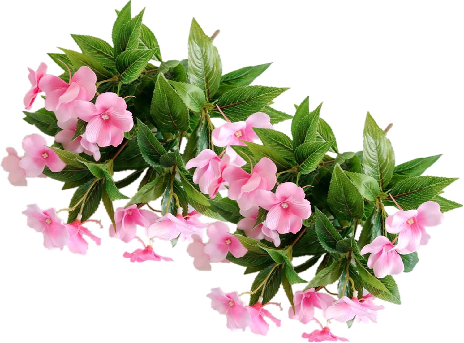 2 PCS Artificial Impatiens Flowers Silk Flowers