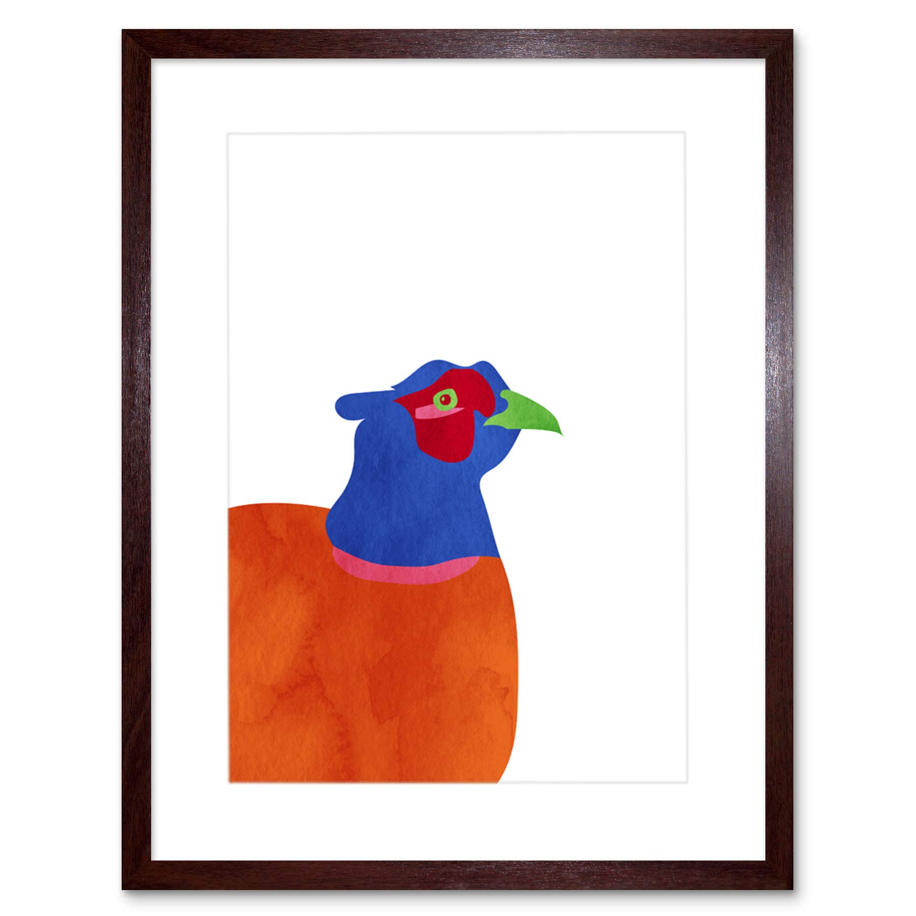 Wee Blue Coo Bright Pheasant Bird Framed Wall Art Print 12X16