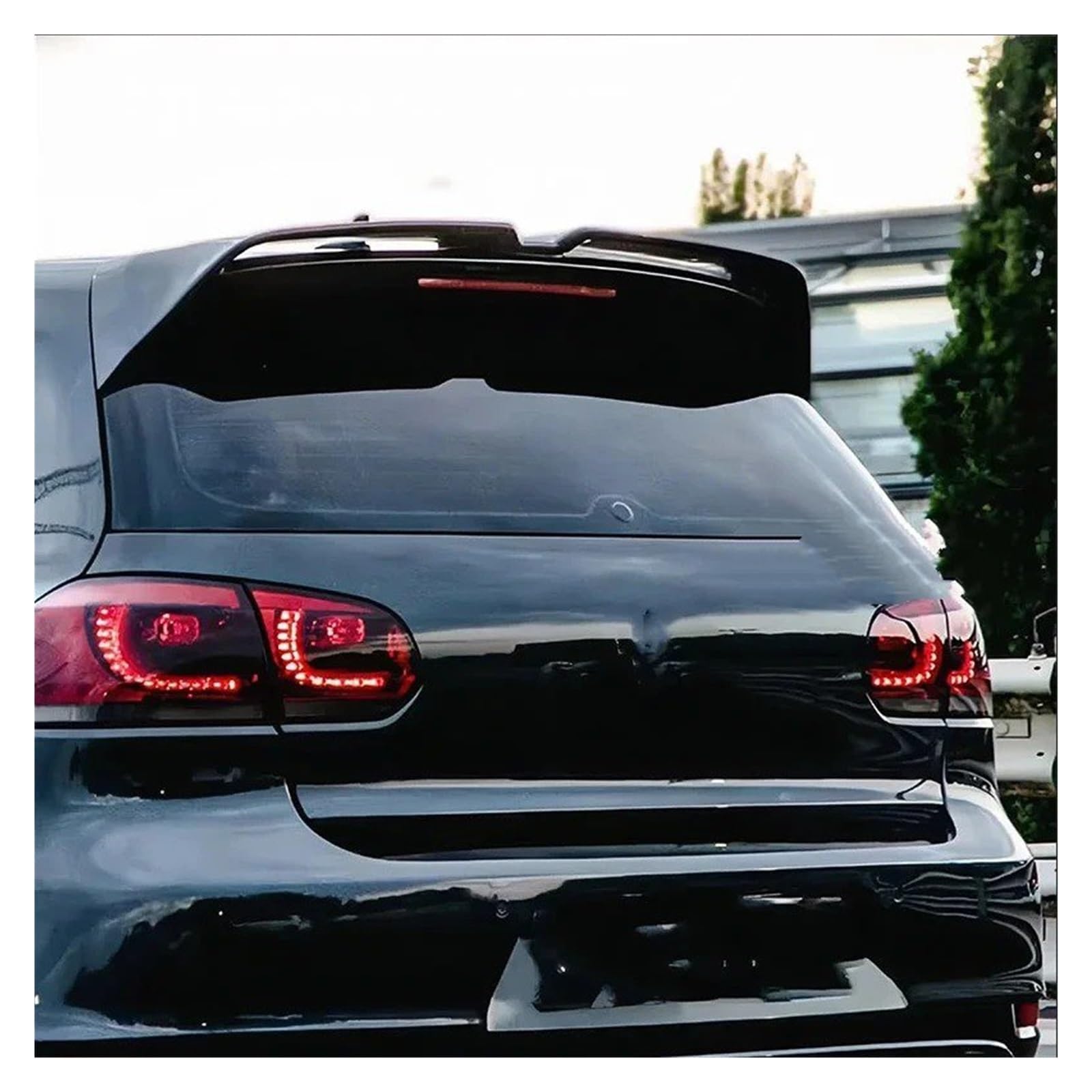 Arrière Spoiler pour VW pour Golf 6 MK6 2008-2012 Aileron De Toit Arrière D'aile De Queue(Glossy Black)