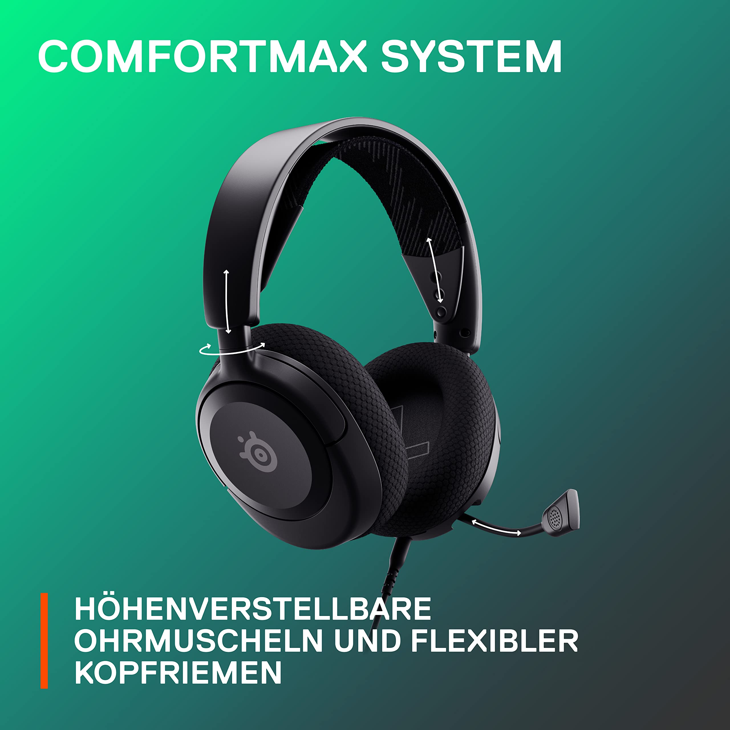 SteelSeries Arctis Nova 1 Gaming-Headset Hi-Fi-Treiber 360° Surround-Sound AirWeave Memory Foam-Ohrpolster Geräuschunterdrückung PC PS5 Xbox Schwarz