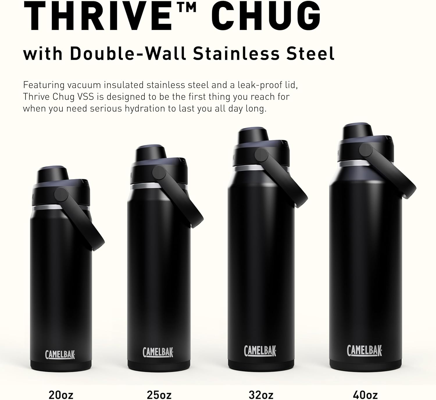 CamelBak Thrive Chug Insulated Stainless Steel Water Bottle Black, 20oz - Image 8
