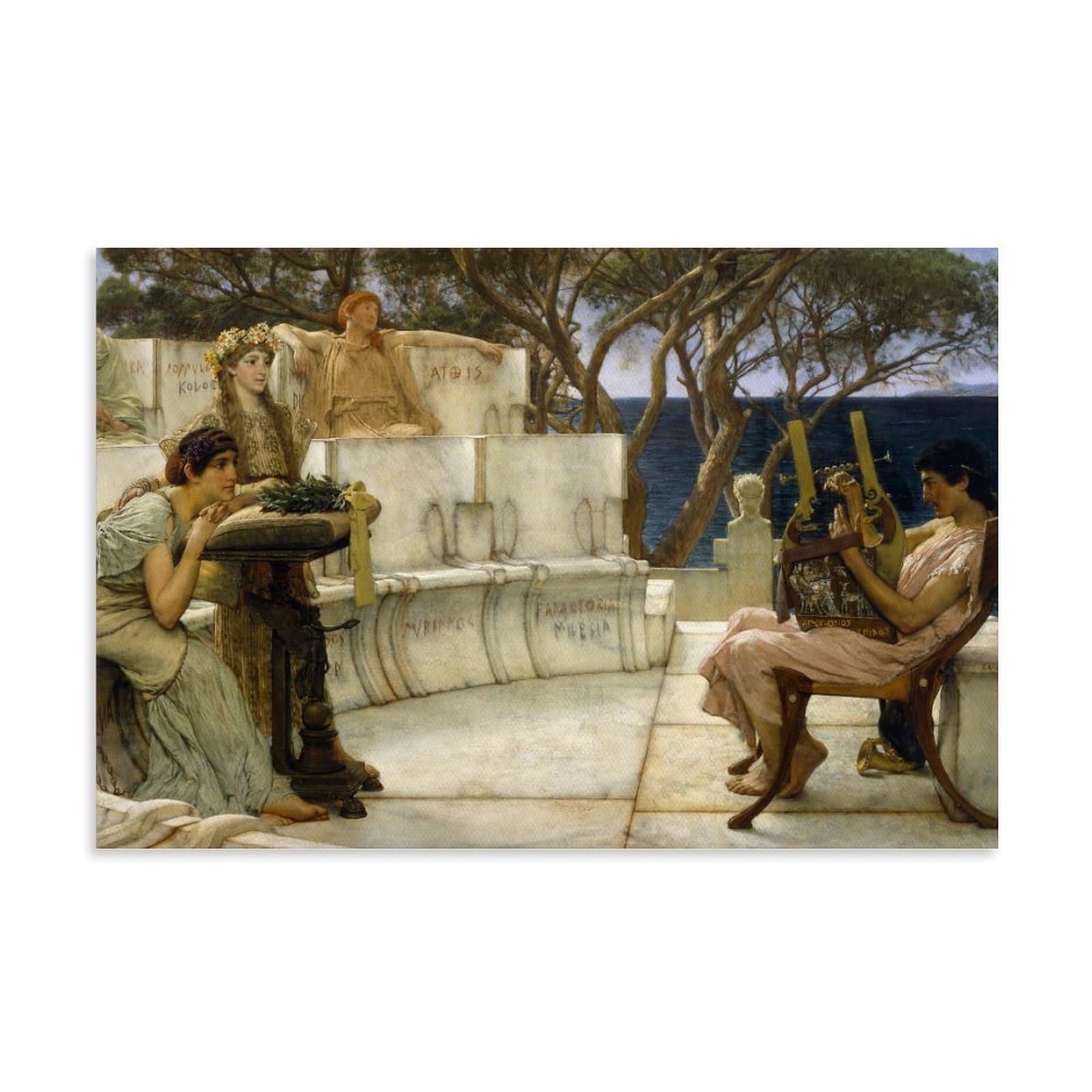 XuXueCC Lawrence Alma-Tadema Wall Art Prints Paintings Poster Sappho And Alcaeus Artworks Picture Print Wall Art Painting Canvas Gift Decor Homes Decorative Unframe 20x30inch(50x75cm)