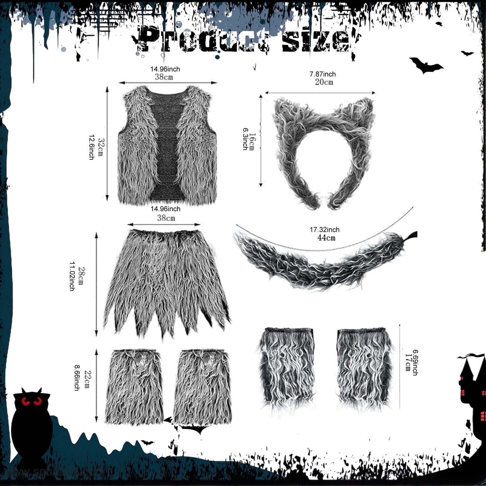 Set Costume per Bambini: Copricapo, Fascia, Gilet E Gonna per Spettacoli E Giochi di Ruolo.