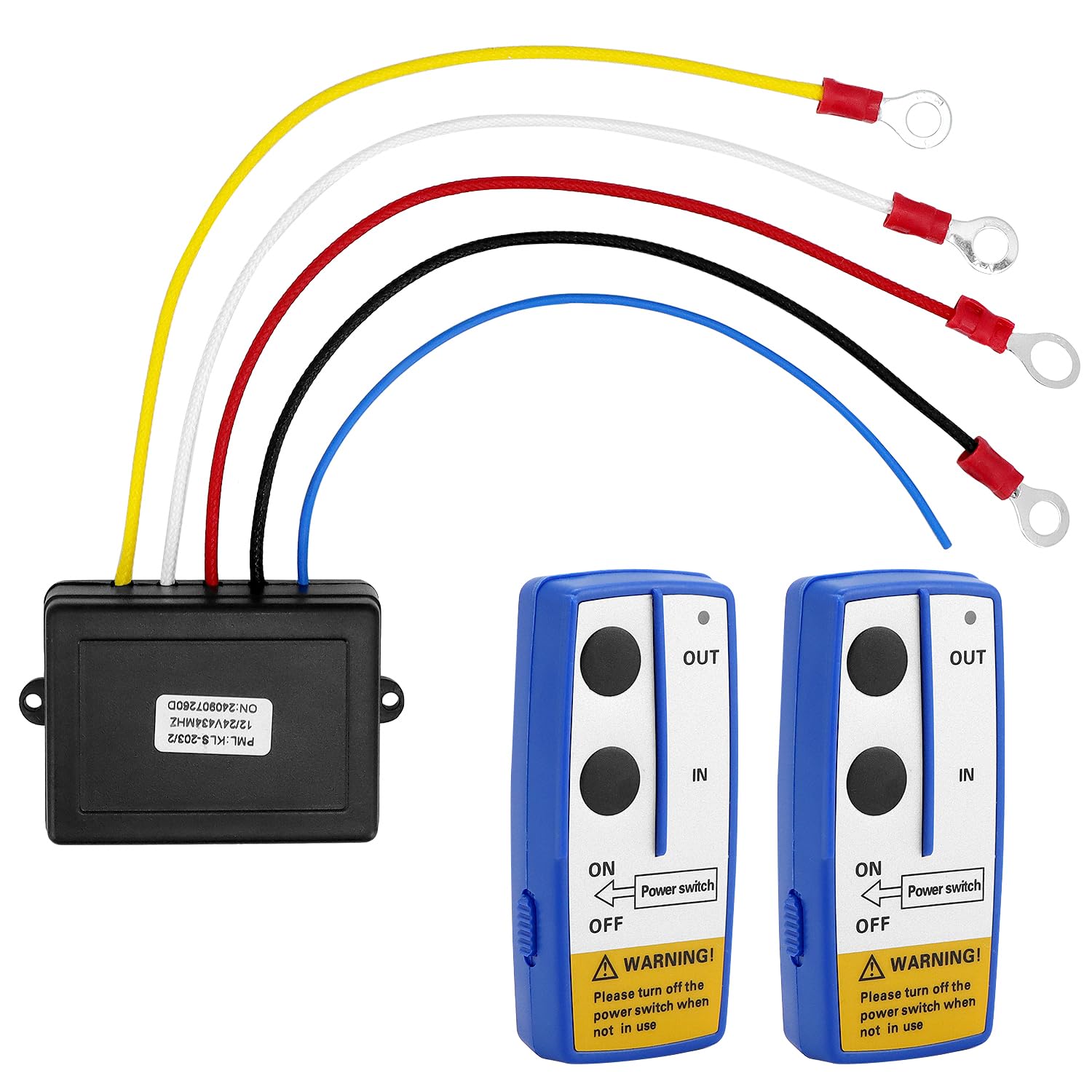 QWORK® Telecomando per verricello, radiocomando verricello elettrico, portata 30-70 m, 12V, batterie non incluse