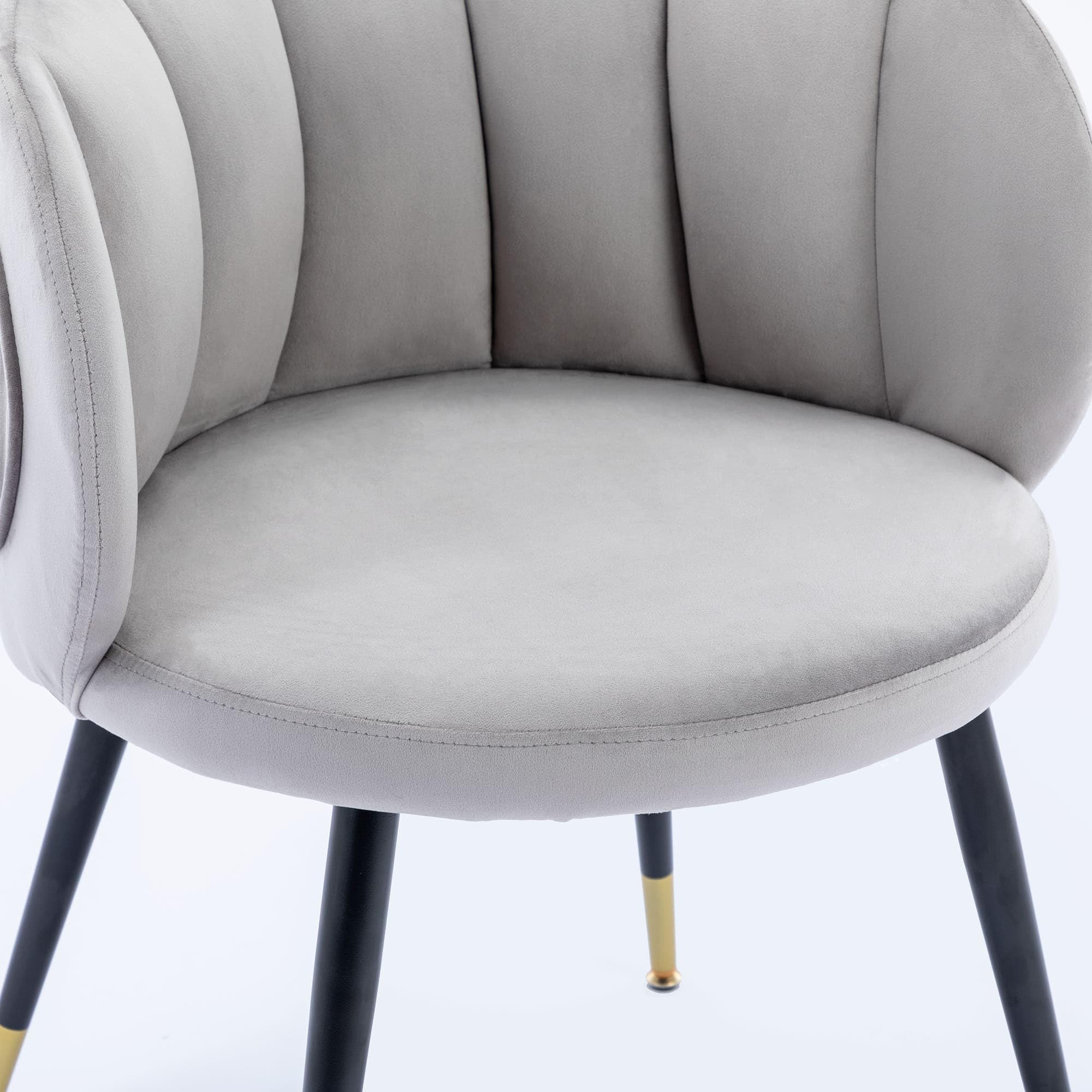 Photo 1 of *stock photo for reference* Bed Bath & Beyond Velvet Lounge Chair with Black Metal Feet Grey