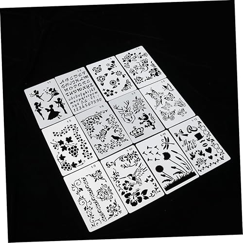 Miniatura 4 de EXCEART 12 Pcs Painting Templates for Cartoon Drawing Template Drawing Templates Accessories White Hollow Out Hollow Painting Template Drawing