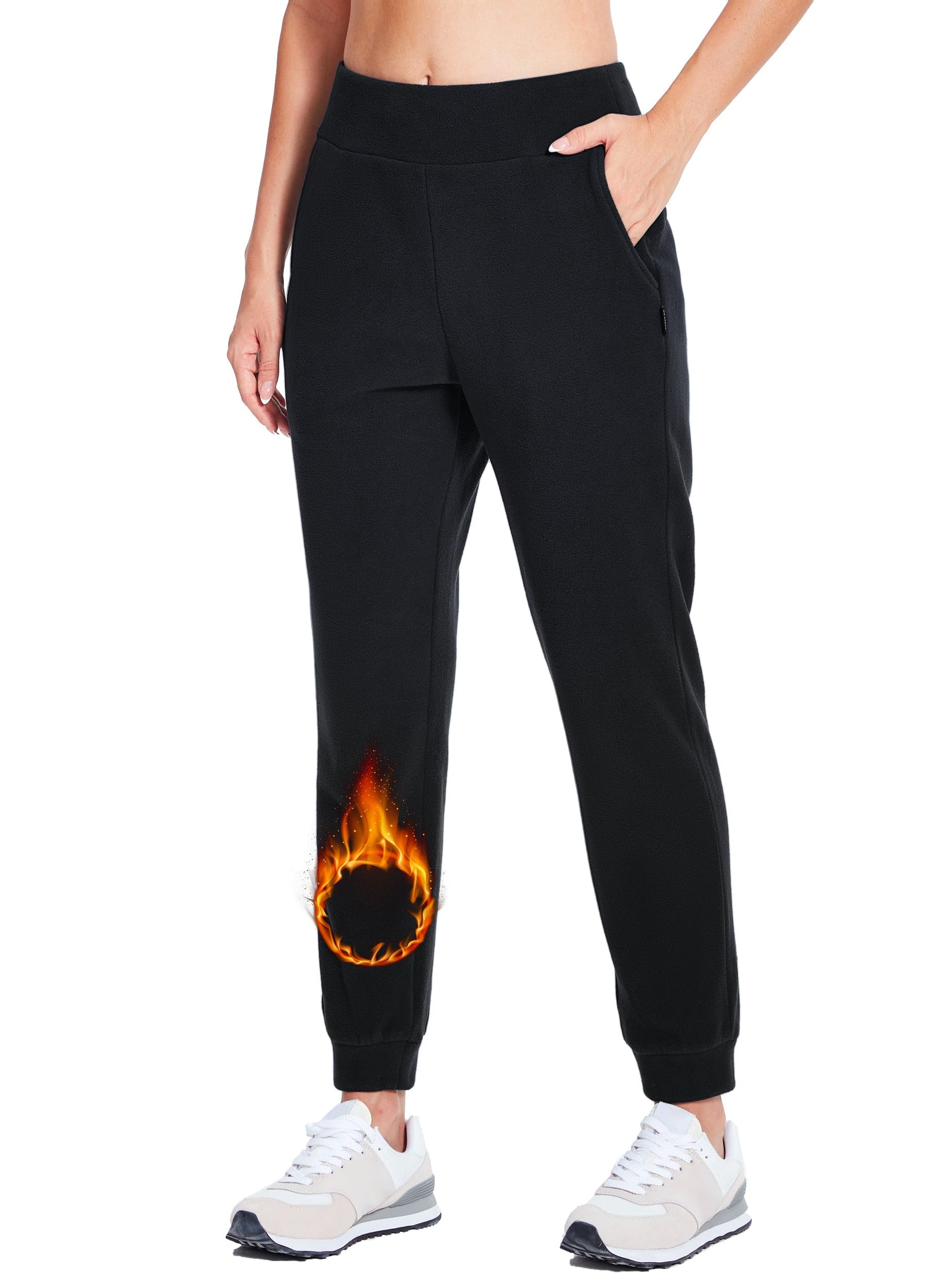 Willit Women's Fleece Jogger Sweatpants Winter Thermal Polar Pants for Cold Weather Outdoor Hiking Running Athletic