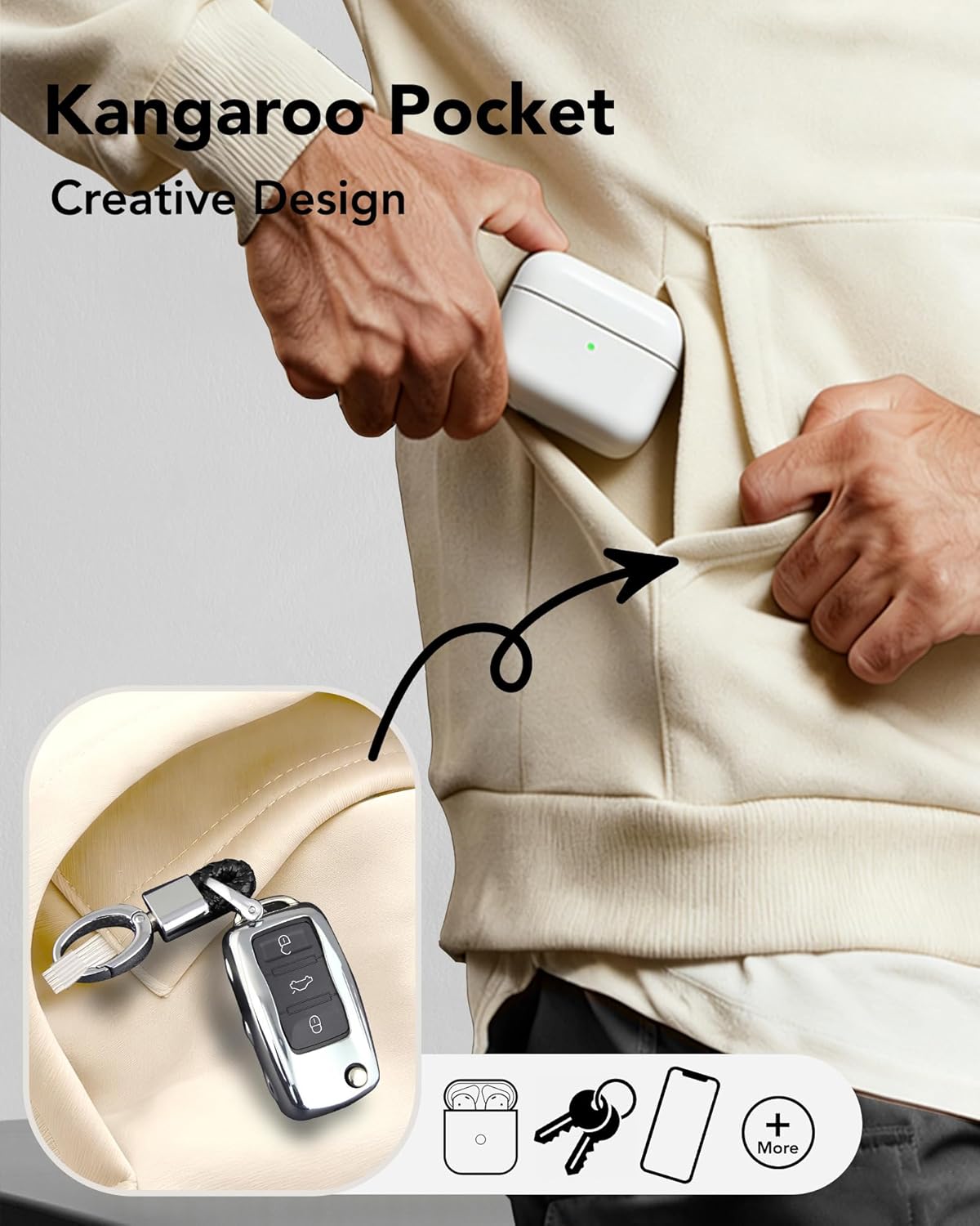 Mens Hoodie Heavyweight Fleece Hoodie Sweatshirt for Men Oversized Pullover Hoodie with Pocket Causal Sportswear - Image 5