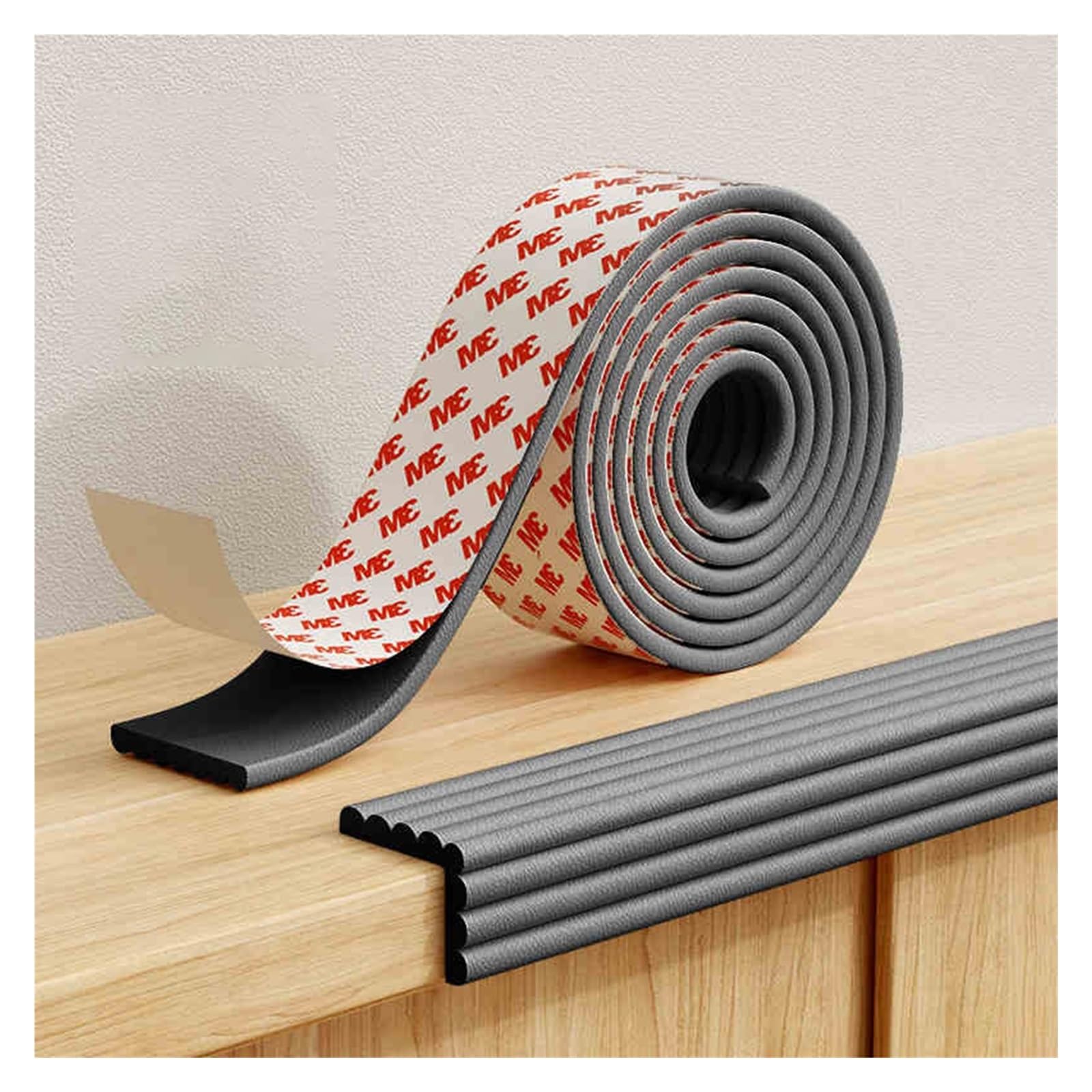 Self Adhesive Foam Safety Bumpers Edge Corner Guards Anti Collision Strips Padding For Furniture Cabinet Stair Steps Table Wall Protection Your Family Proofing Home(Black,5m/16.4ft)