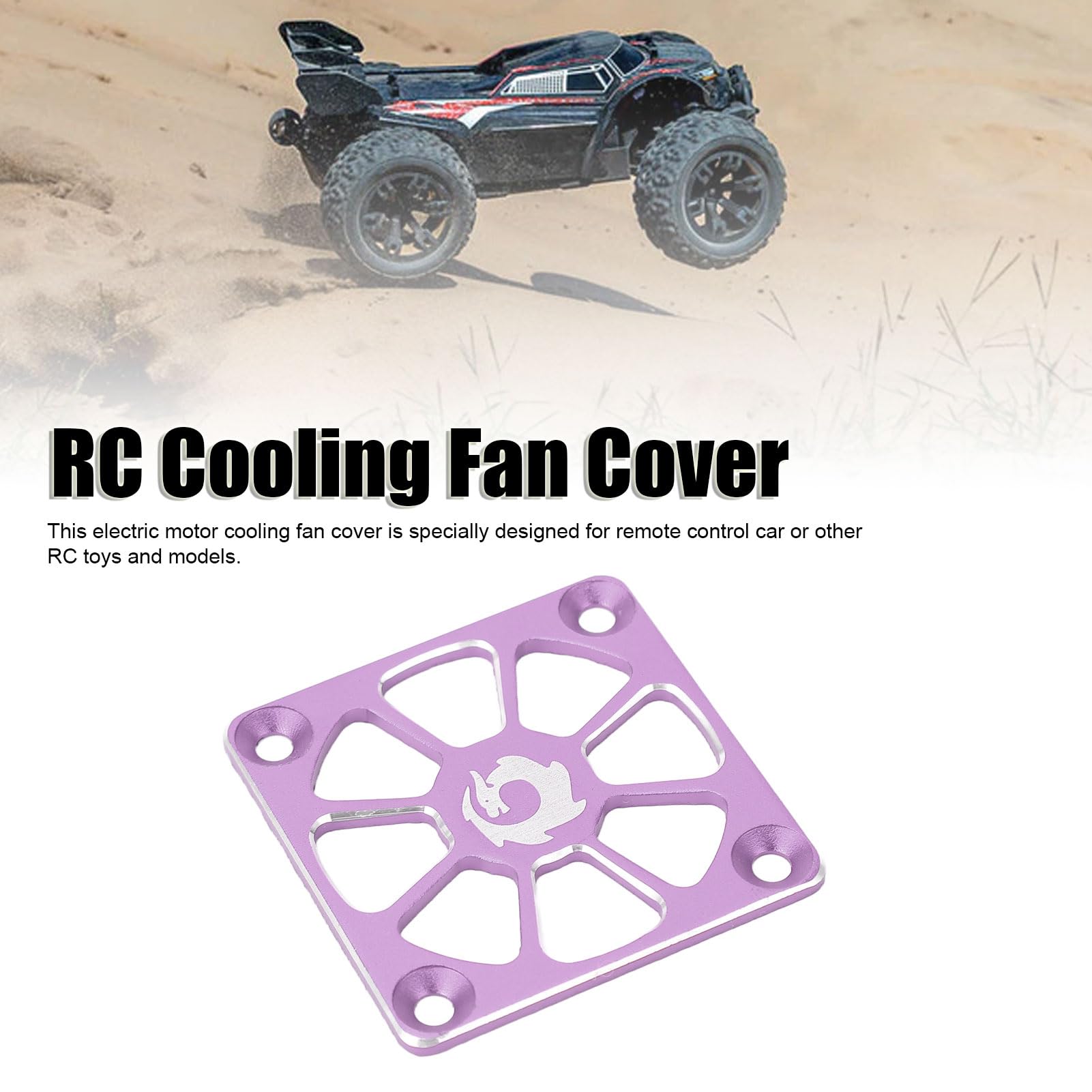 RC Cooling Fan Cover, 1.57 x 1.57in Motor Cooling Fan Cover Aluminium Alloy Electric Motor Cooling Fan Cover for RC Car (Purple)