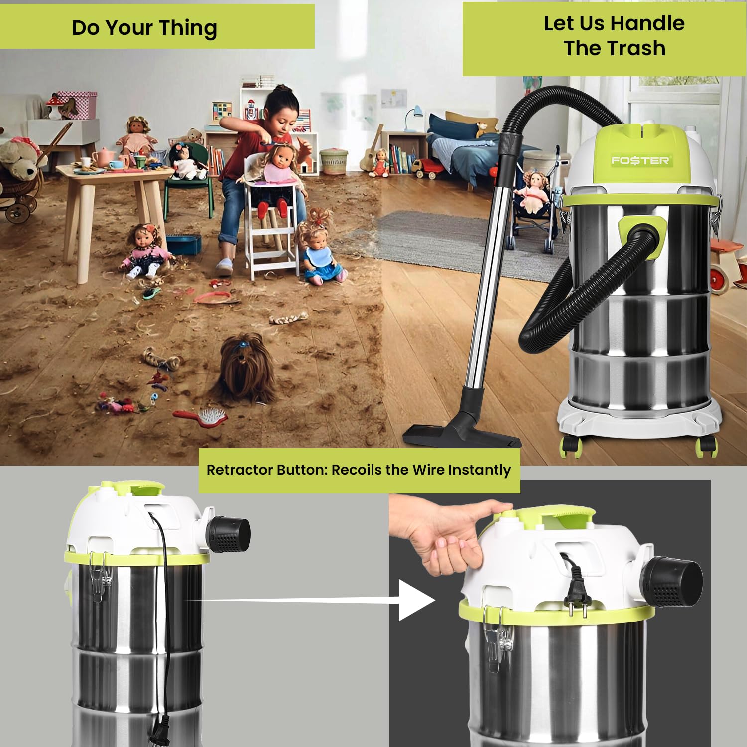 Foster WD-20 Wet/Dry Vacuum - Powerful & Blower Function -2 Foster WD-20 Wet/Dry Vacuum - Powerful & Blower Function -2