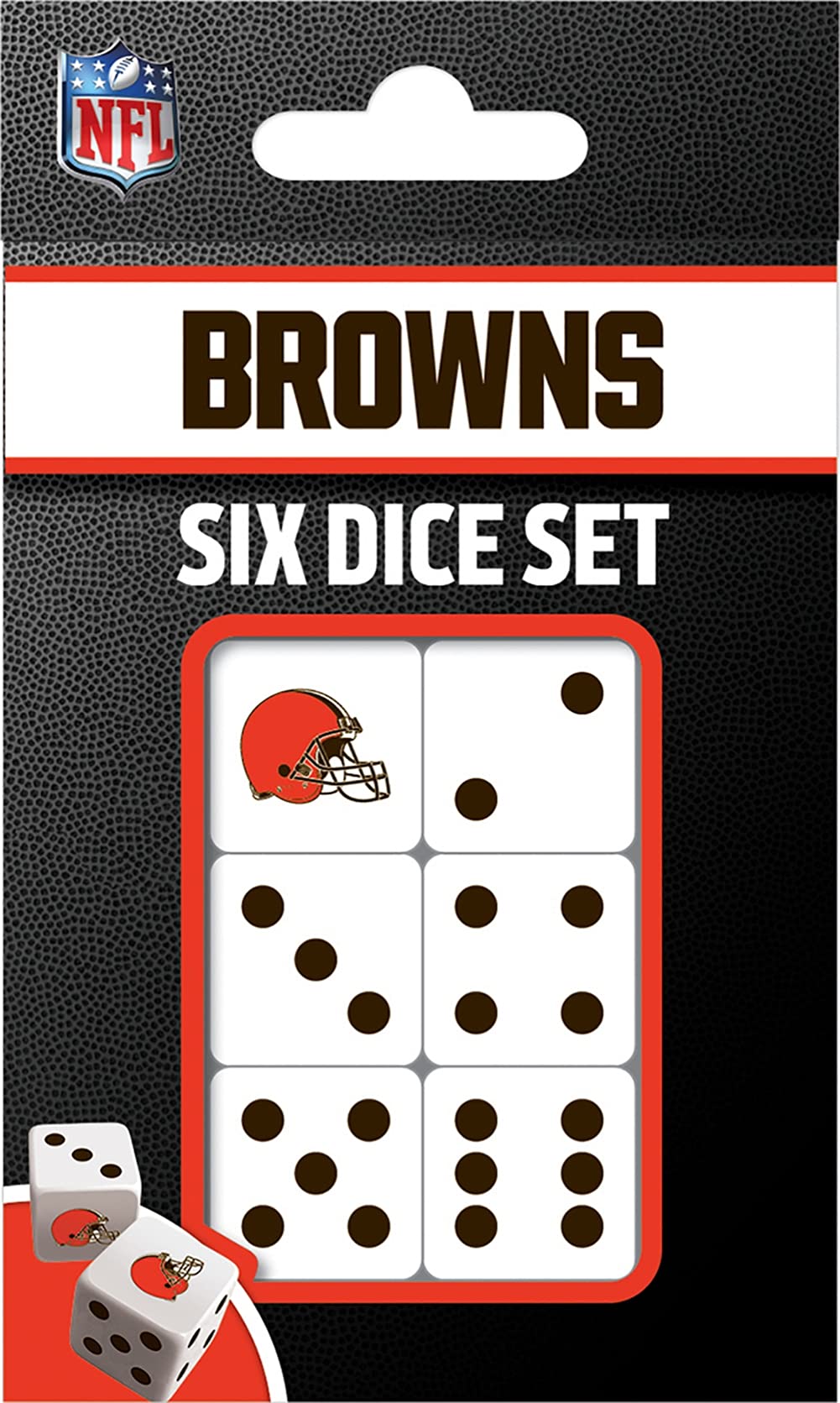 MasterPiecesNFL Cleveland Browns Dice Set, Team Colors, One Size