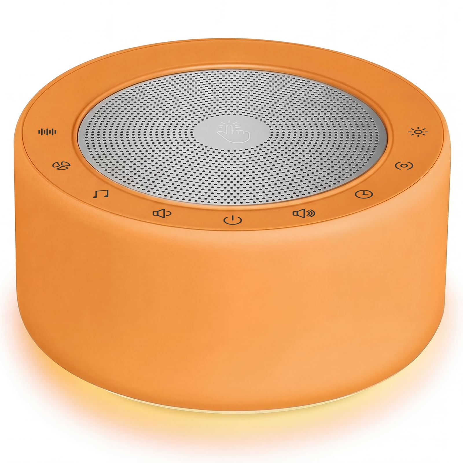 Kipcush White Noise Machine for Baby &amp; Adults, 30 Soothing Sounds, Soft Non-Glare Nursery Lamp, 8 Color Night Lights, Memory Function (Angel V3 Orange, Standard)