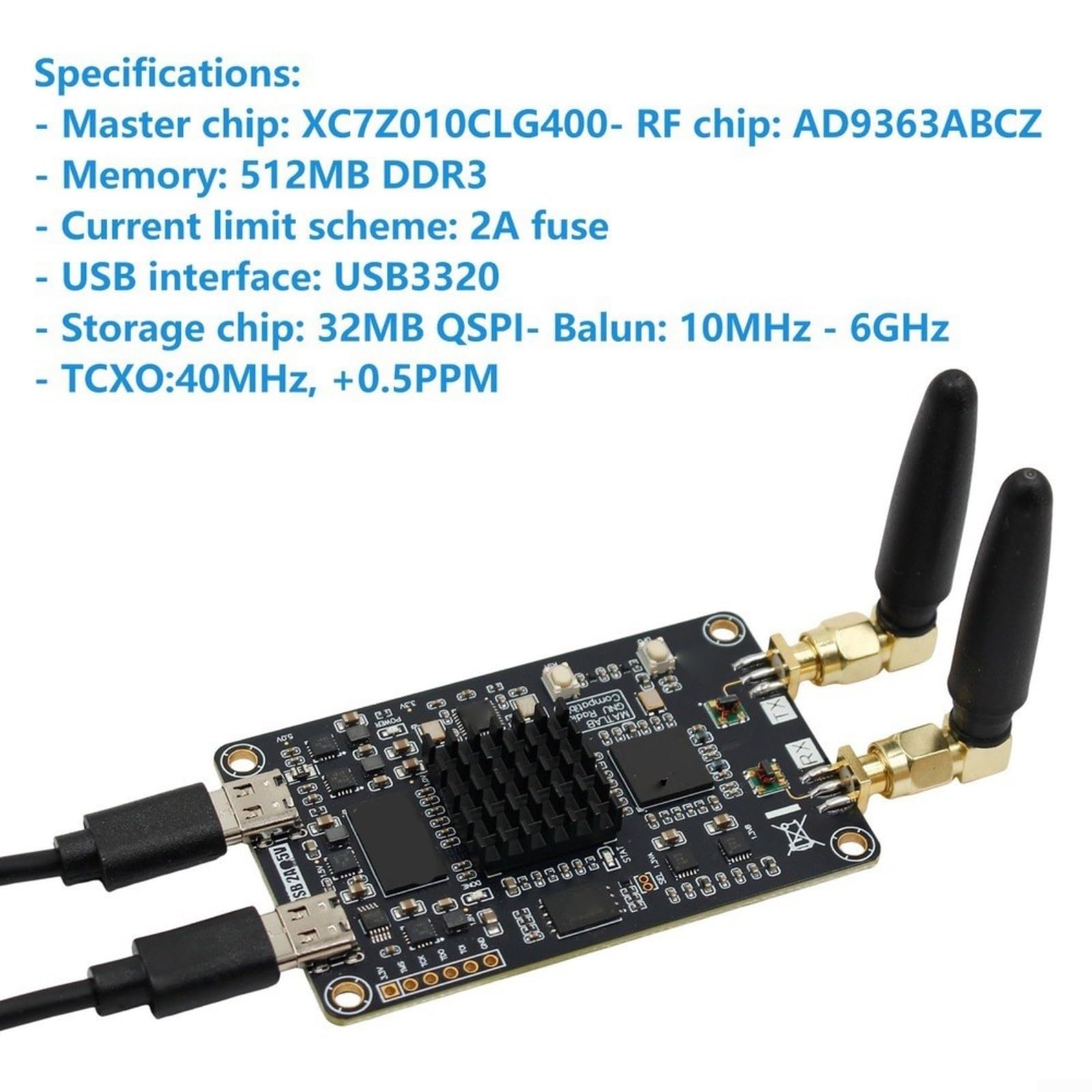 Placa de desarrollo de radio definida por software ZYNQ7010 AD9363, rango de frecuencia de 10 MHz-6 GHz, XC7Z010 FPGA, 512 MB DDR3, USB 3.0, para radioaficionados, ingenieros y estudiantes, carcasa de
