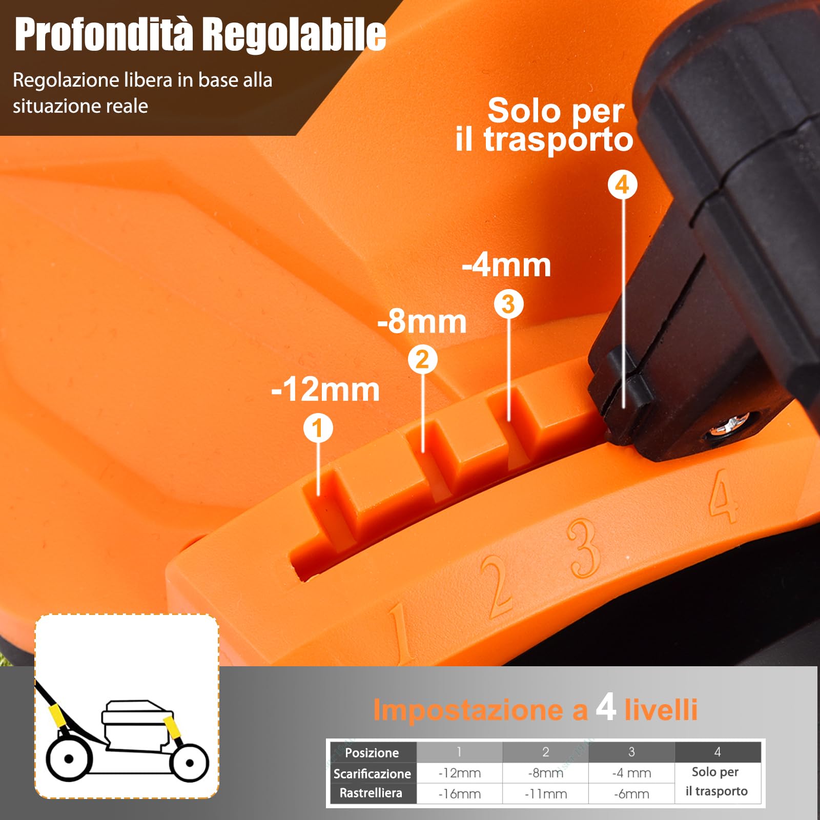 GYMAX Scarificatore Arieggiatore Elettrico, Rastrello, Design 2 in 1, Altezza Regolabile, 30L Sacchetto per la Raccolta dell'Erba, Maniglia Pieghevole (Arancione)