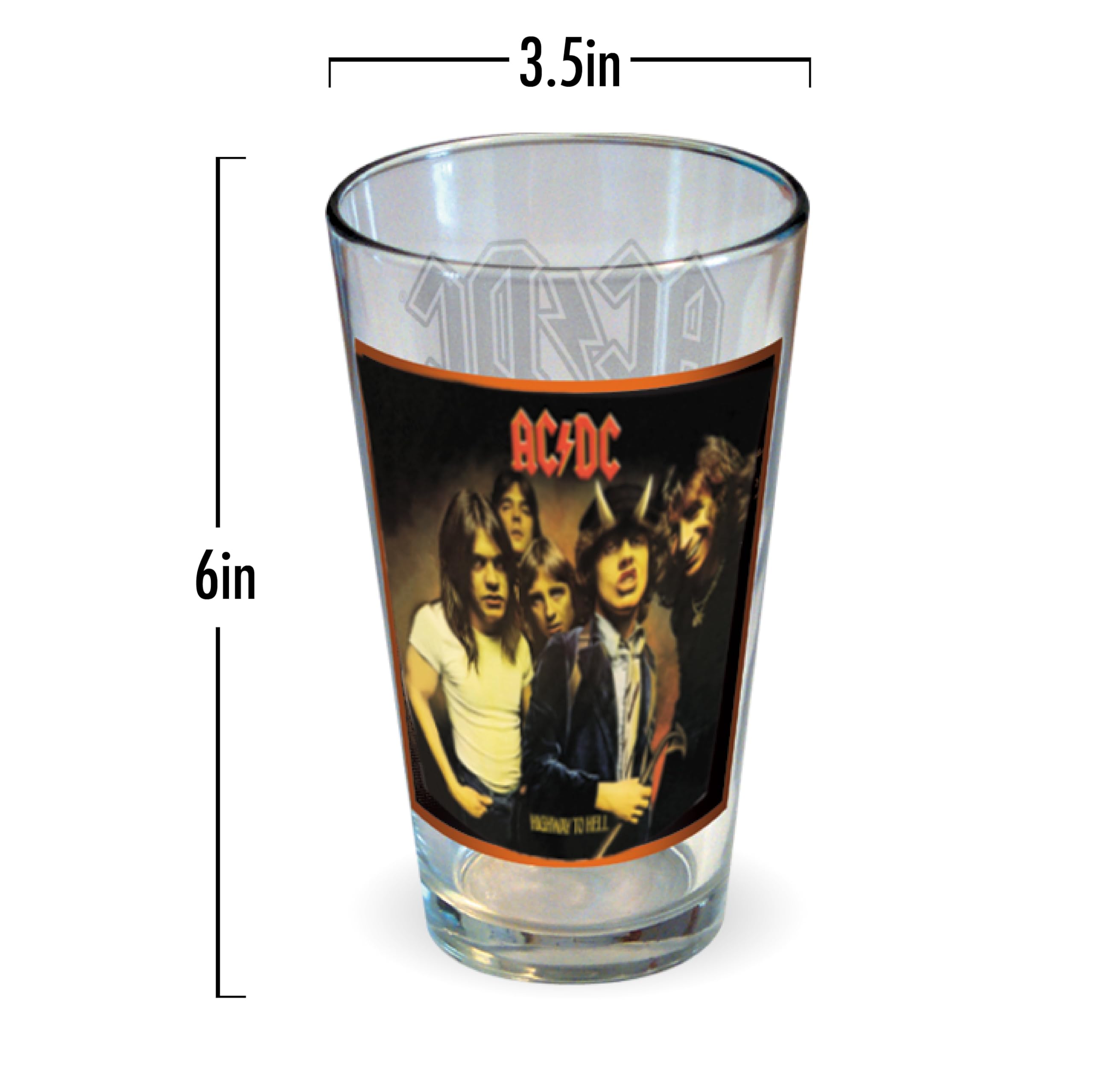 Amazon.com | ICUP AC/DC Classic Covers 4 Pc Pint Glass Set: Beer