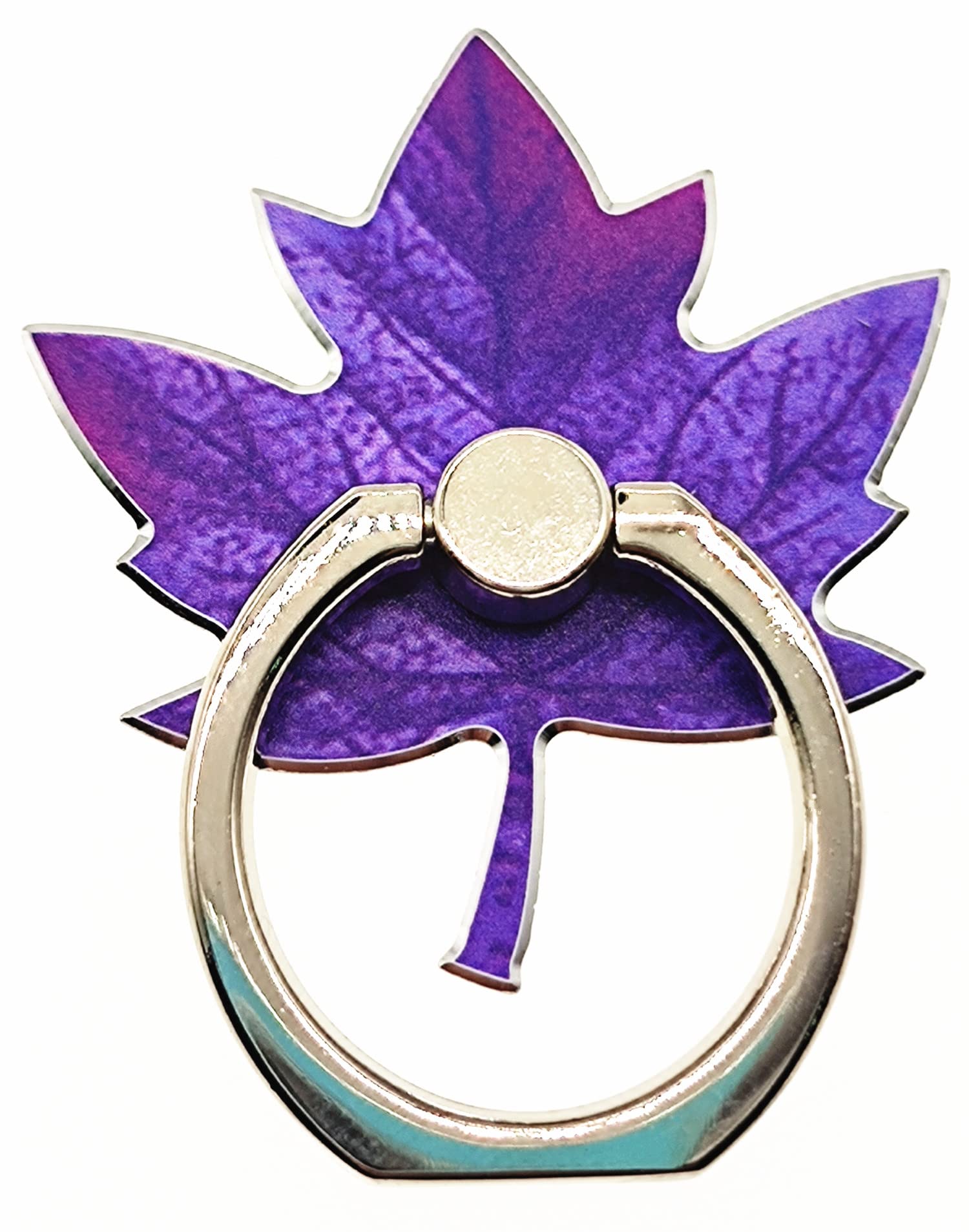 Maple Leaf Shape Style Alloy Color Paint Panel 360°Rotation Cell Phone Ring Holder Stand,Compatible for iPhone Samsung LG and Other Smartphones (
