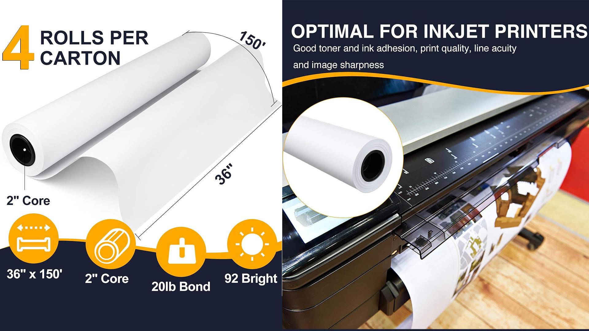 Amazon.com : VOISEN Wide Format Paper,4 Rolls Plotter Paper