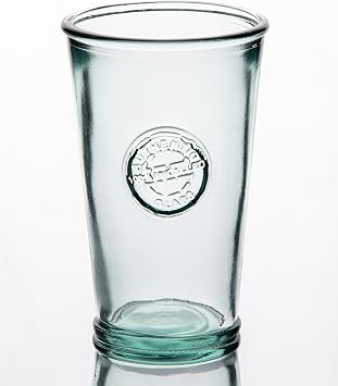 Set of 3 'Authentic Recycled Glass' Tumblers - Drinking Glasses 100% Recycled Glass - Conical Shape 300 ml