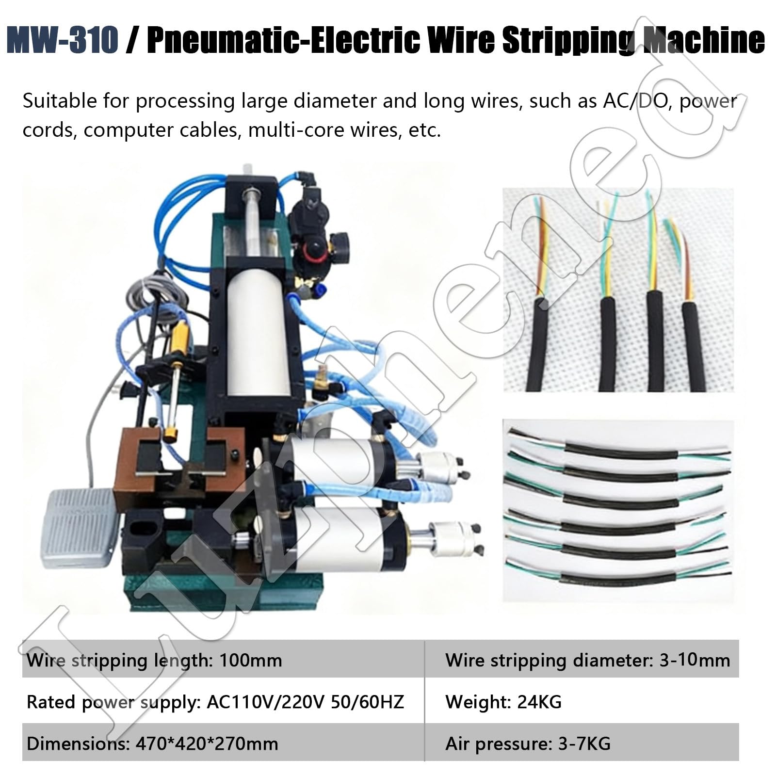 Máquina peladora automática para cables de cobre, pelacables eléctrico para cortar y reciclar, herramienta eficiente para uso en talleres, funciona con todos los cables de calibre