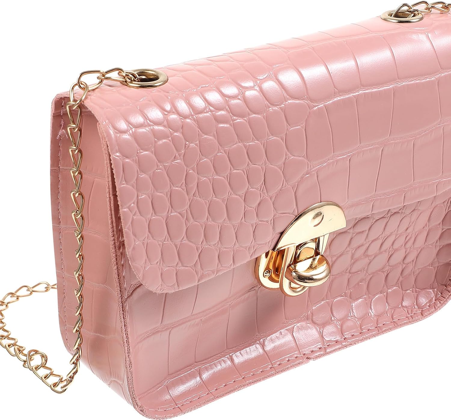 Women Mini Cross Body Bag PU Leather Chain Shoulder Satchel
