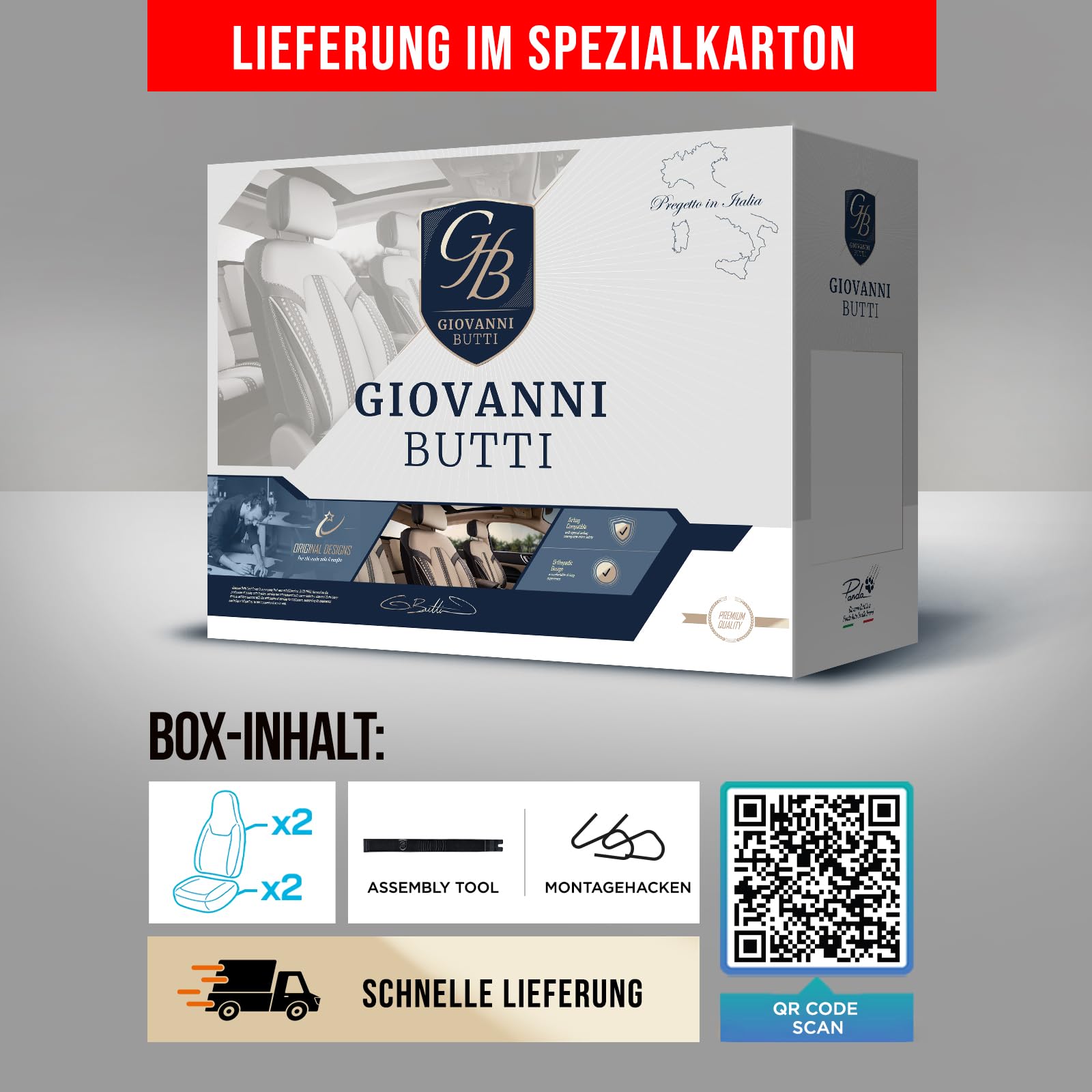 Autositzbezüge Universal für PKW & SUV – Premium Vordersitze Auto Sitzbezug aus Leinen, Schwarz-Terrakotta, Airbag-Kompatibel Sitzauflage, Autoschonbezug, Komplett Set inkl. Montageset