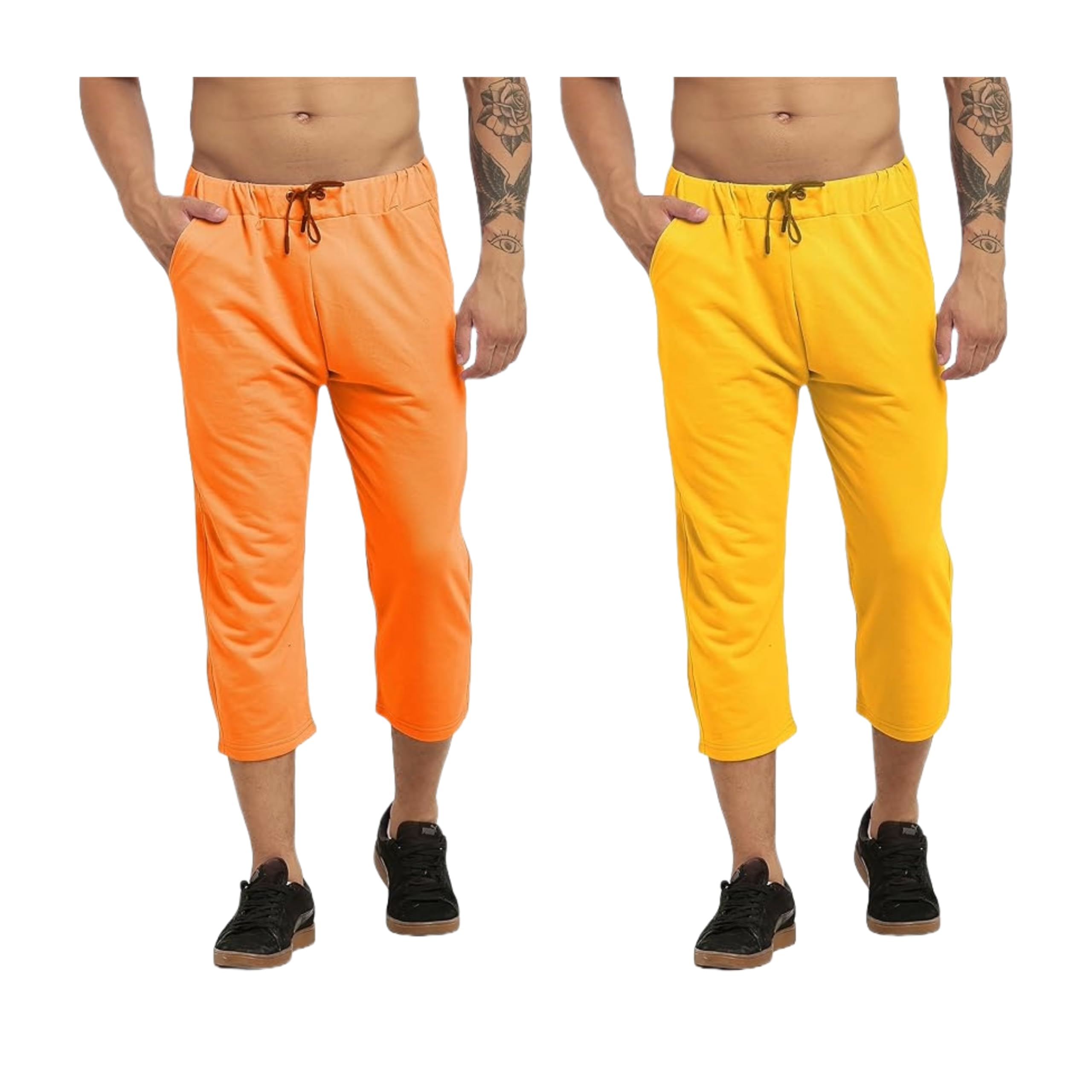 Men's Pure Cotton Capri Soft Summer Nikkar Half Pants Fit 3/4th Capri for Boys with Long Pockets Night Dress Pyjama Multicolor Combo pack of 2 Size S to 3XL-image-26