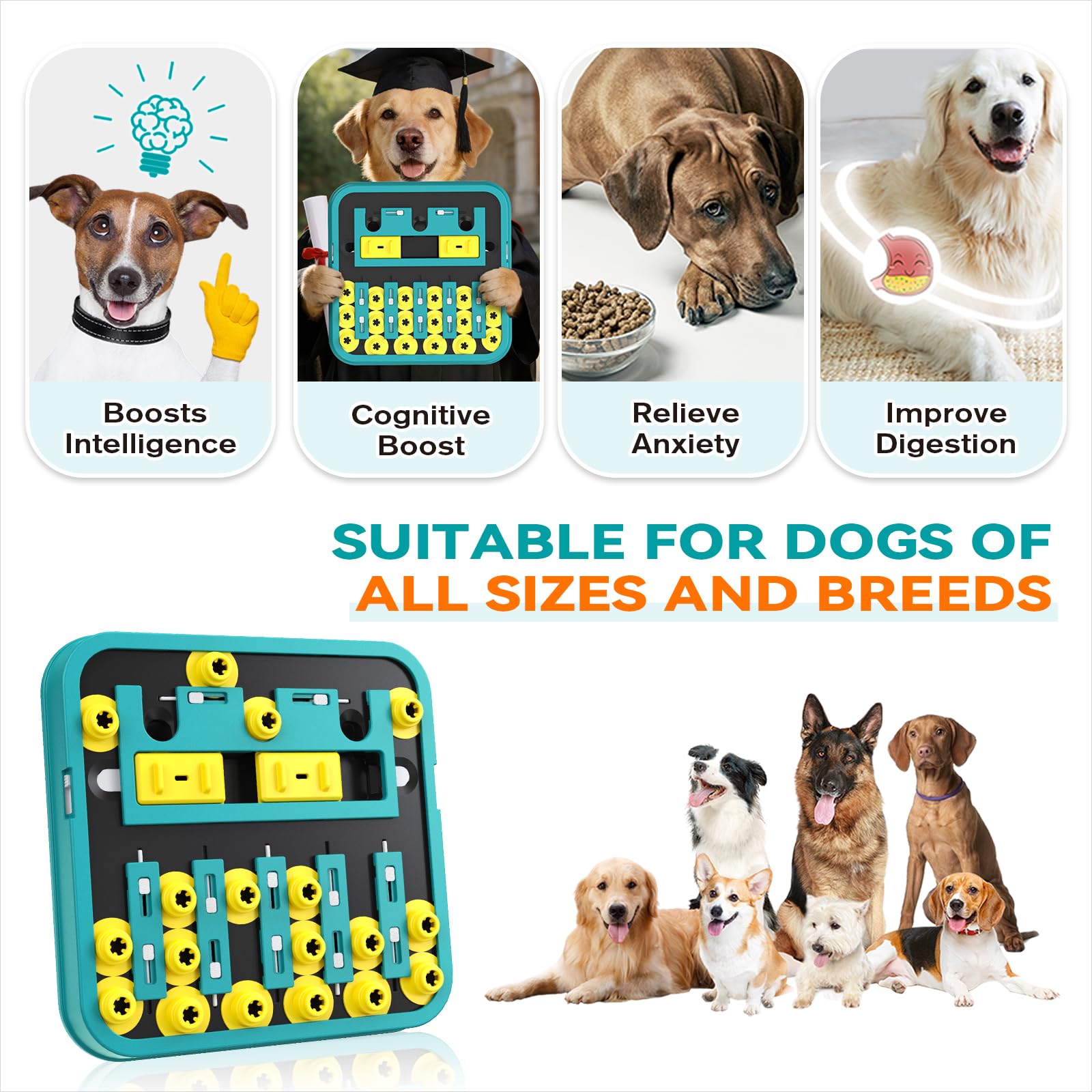 KADTC Giocattolo di puzzle per cani extra large Pro Max, livello 1 a gioco infinito per cani intelligenti, giocattoli duri per stimolazione mentale, marchio statunitense