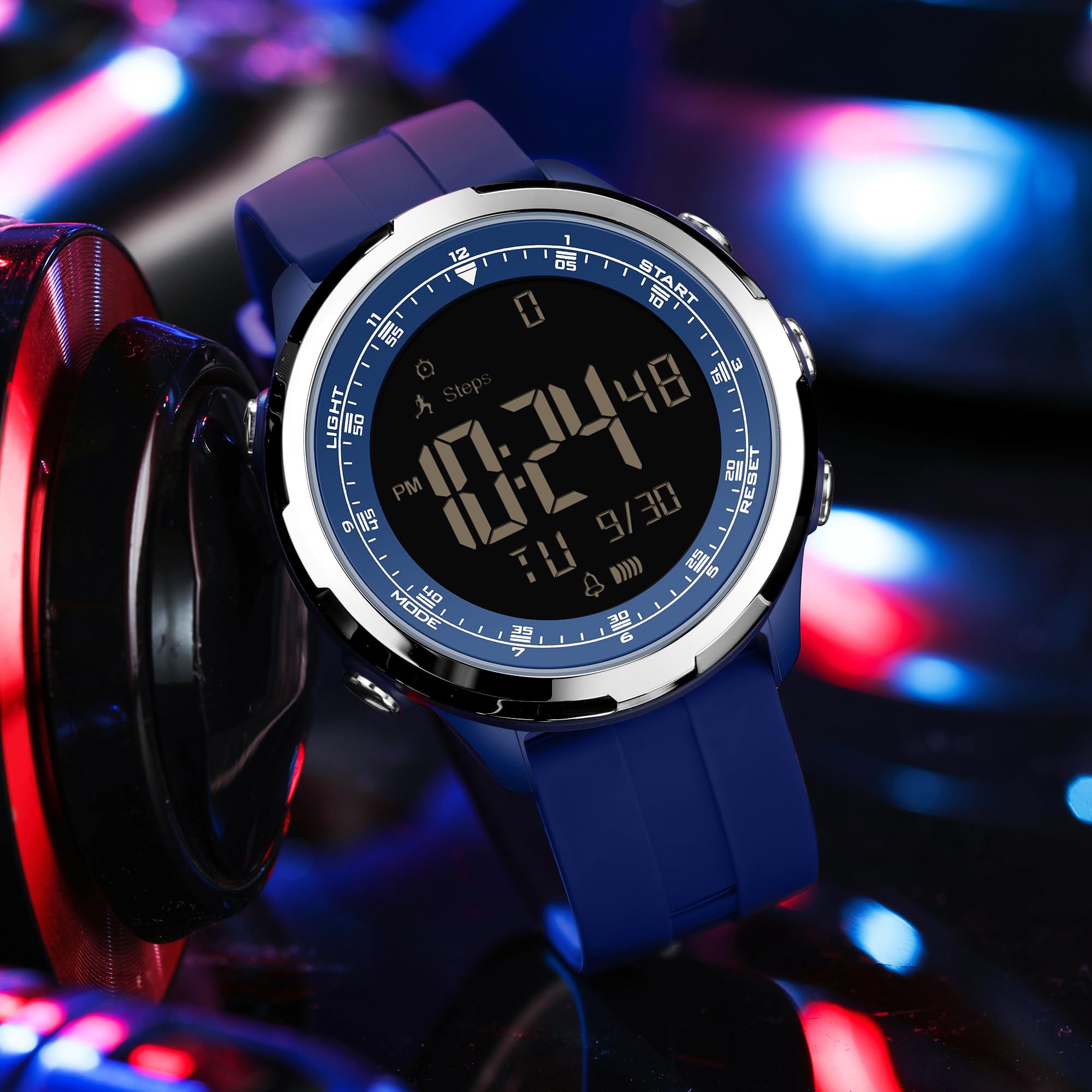 findtime Orologio contapassi impermeabile per uomo e donna, senza Bluetooth, senza app, digitale, sportivo, contacalorie, orologio militare da uomo senza caricabatterie
